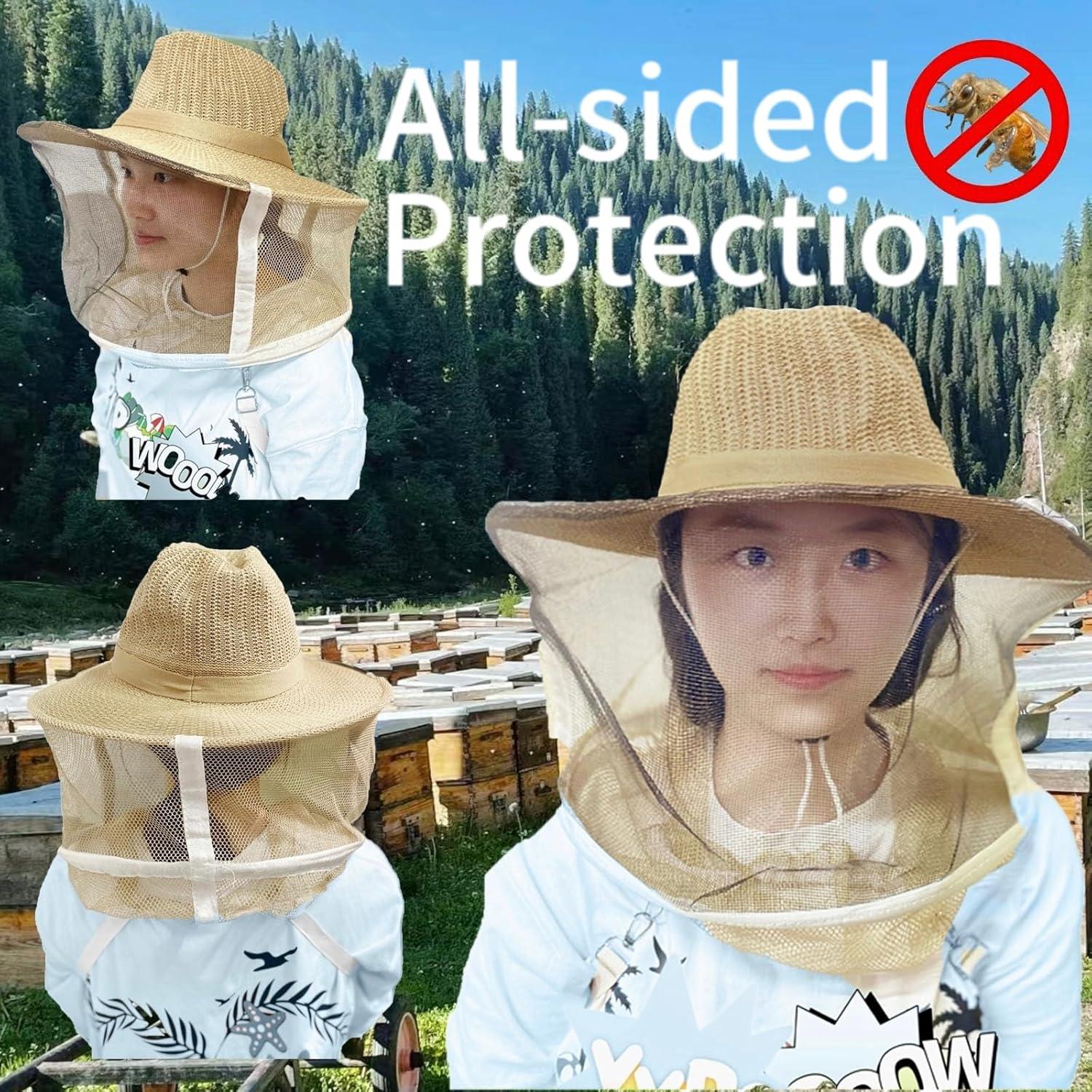 Sombrero de Apicultura Nizefei Ajustable con Velo 360°