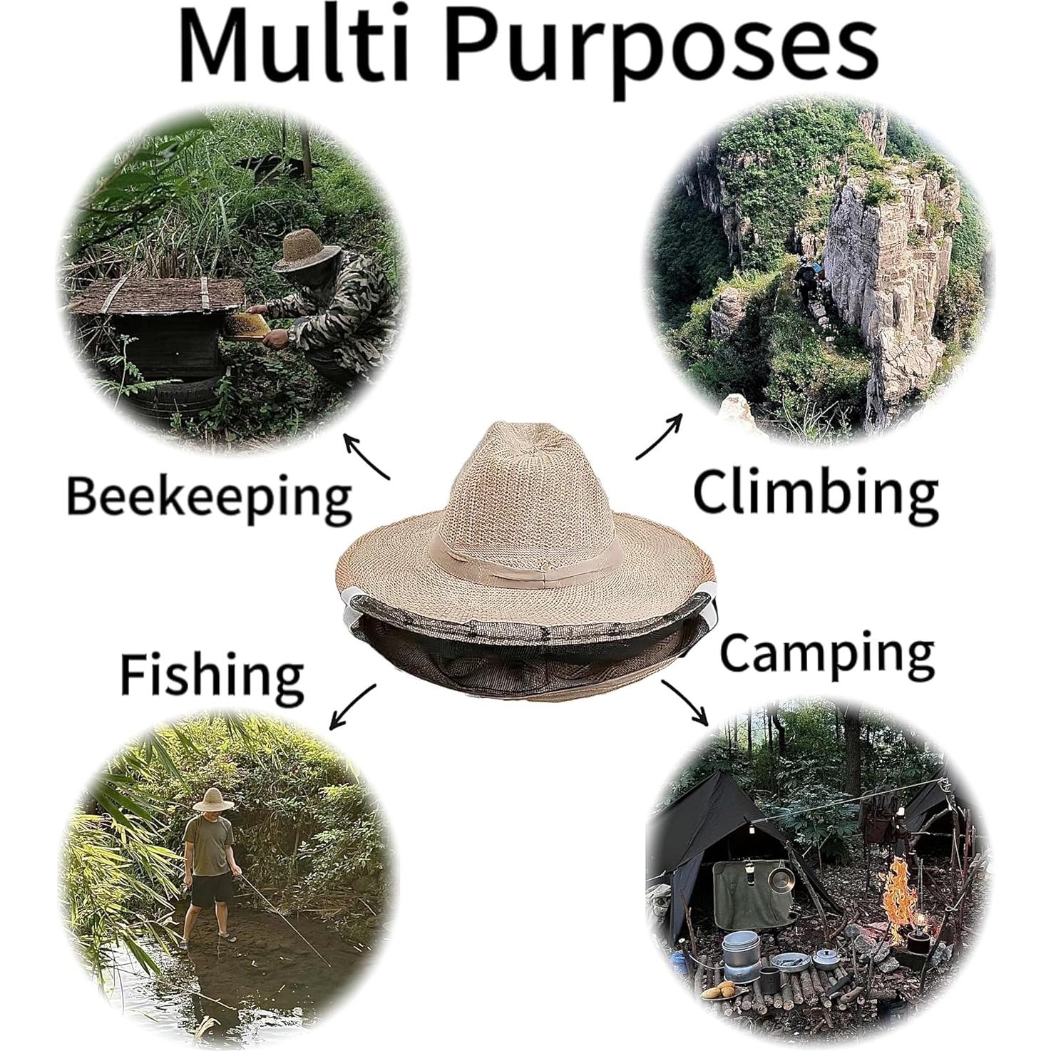 Sombrero de Apicultura Nizefei Ajustable con Velo 360°