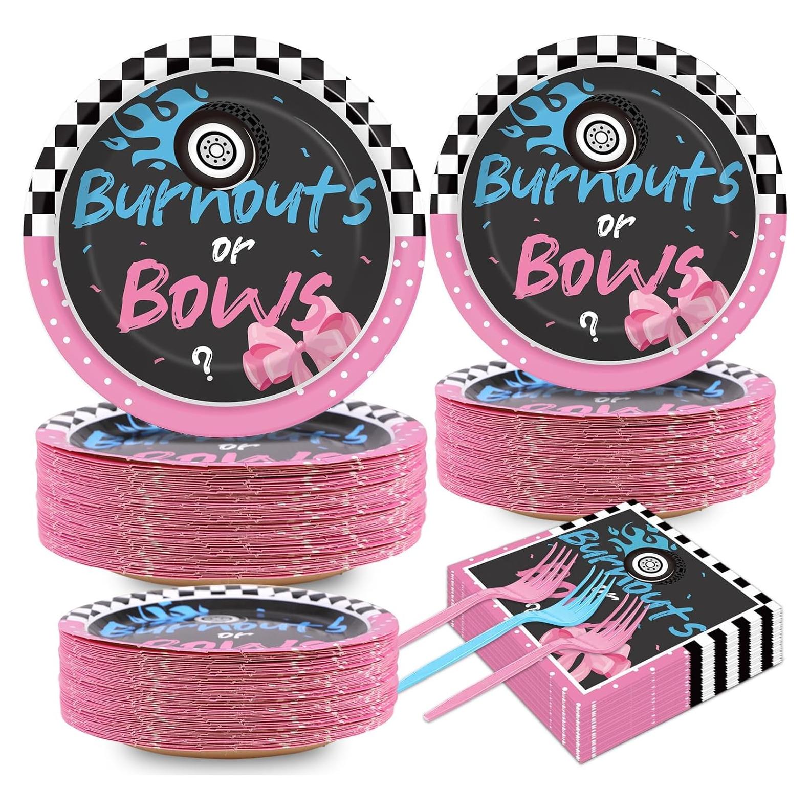 Vajilla Desechable Qyeahkj para Revelación de Género 50 Invitados