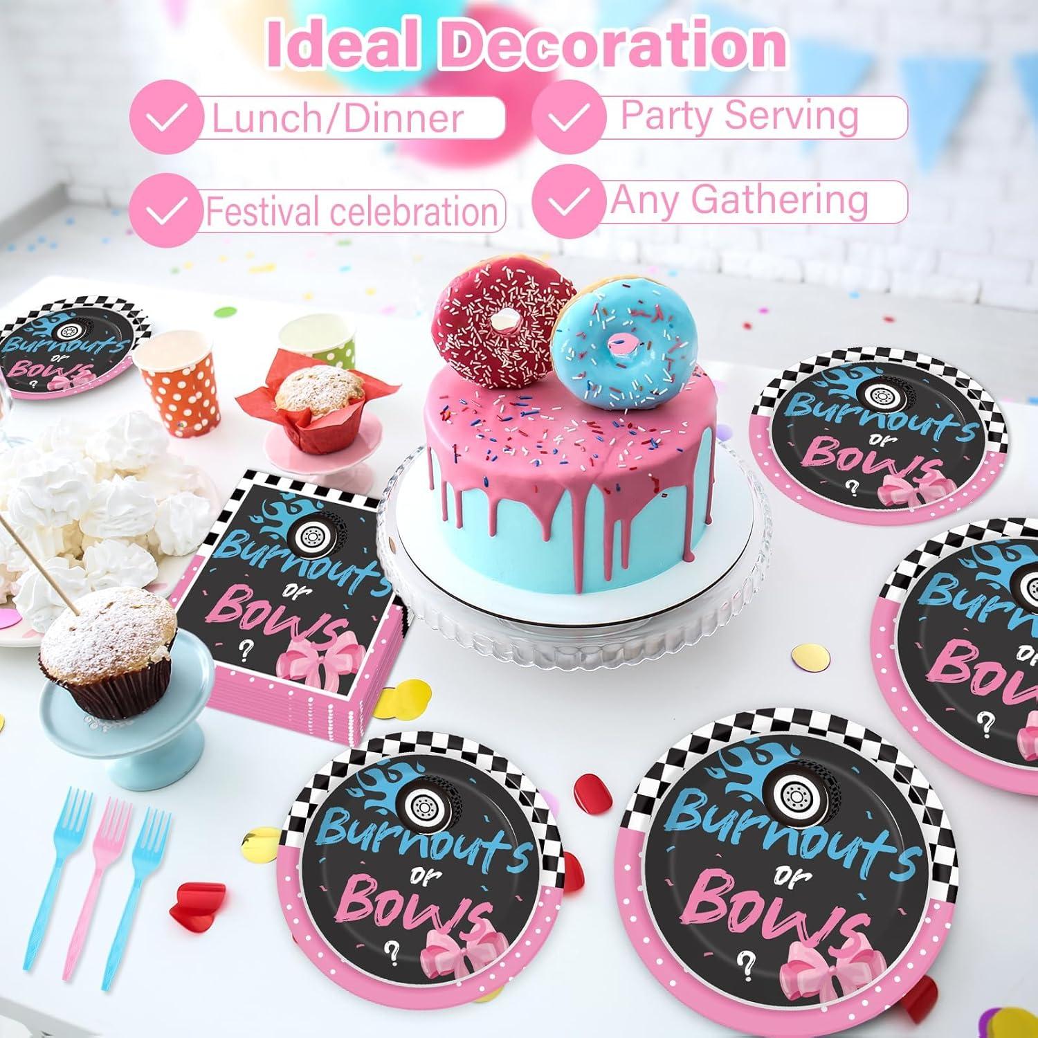 Vajilla Desechable Qyeahkj para Revelación de Género 50 Invitados