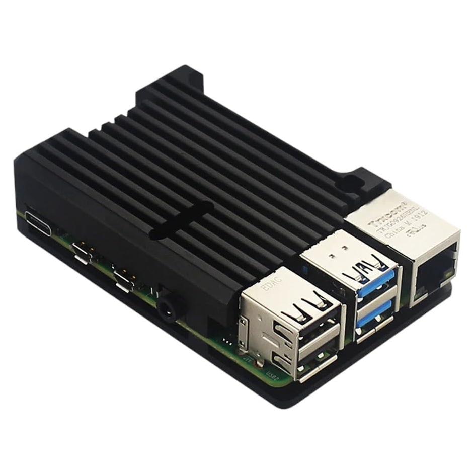 Caja de Aluminio para Raspberry Pi 4 JIENQUWENTEG con Ventilador Doble