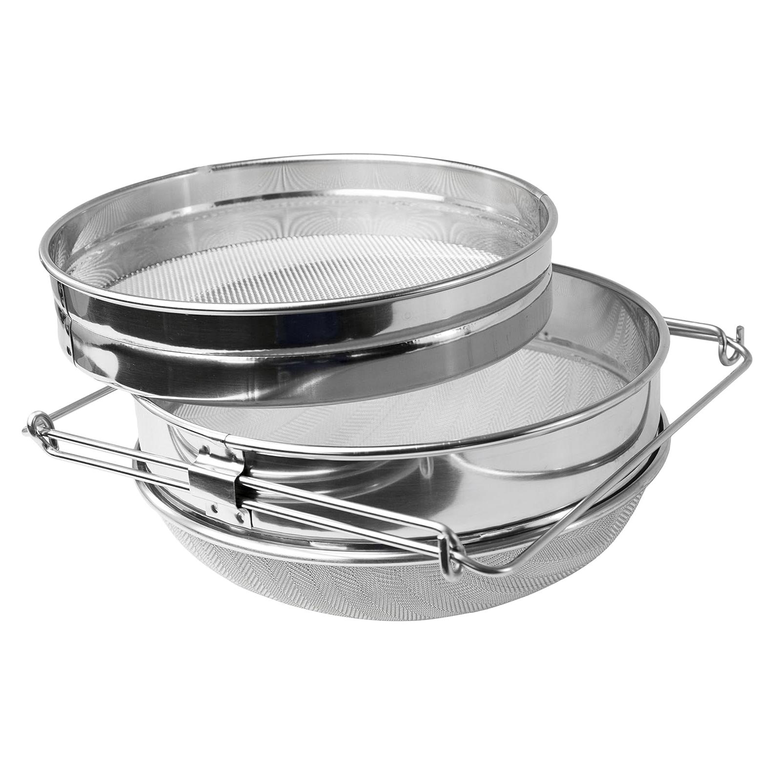 Colador de Miel VIVO Acero Inoxidable Doble Tamiz 22.86 cm