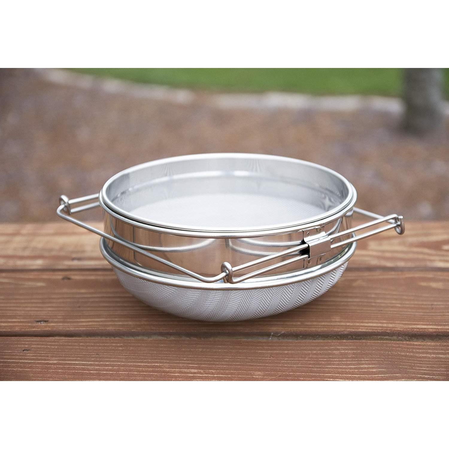 Colador de Miel VIVO Acero Inoxidable Doble Tamiz 22.86 cm