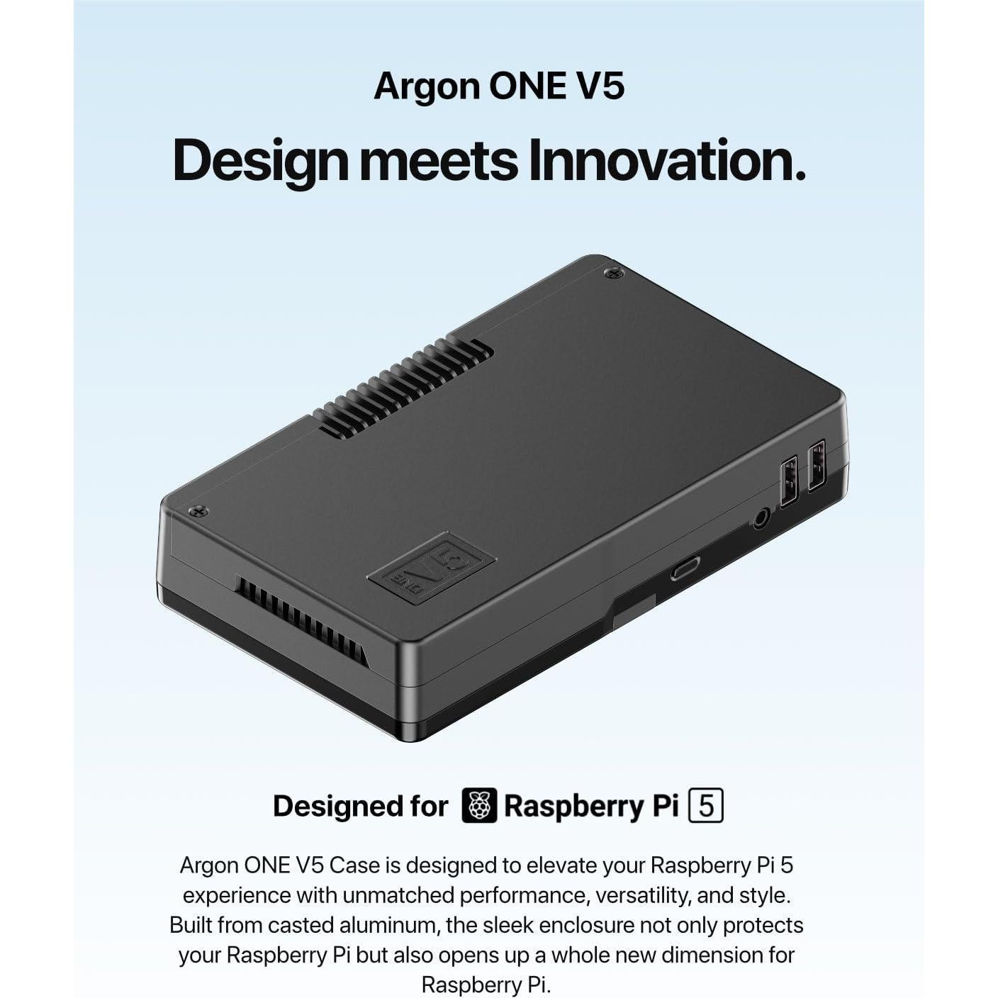 Caja Argon ONE V5 para Raspberry Pi 5 con M.2 NVMe