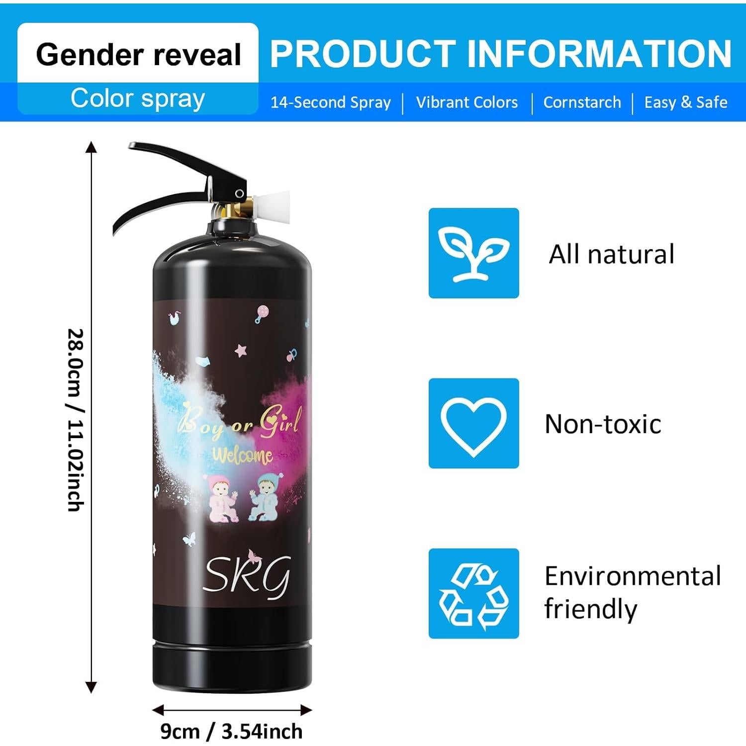 Extintor de Revelación de Género SRG Giant Azul 0.73 kg