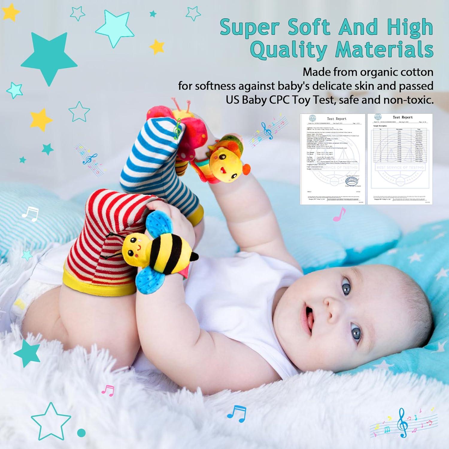 Calcetines Sonajeros de Bebé VBFRZY Multicolores 0-12 Meses