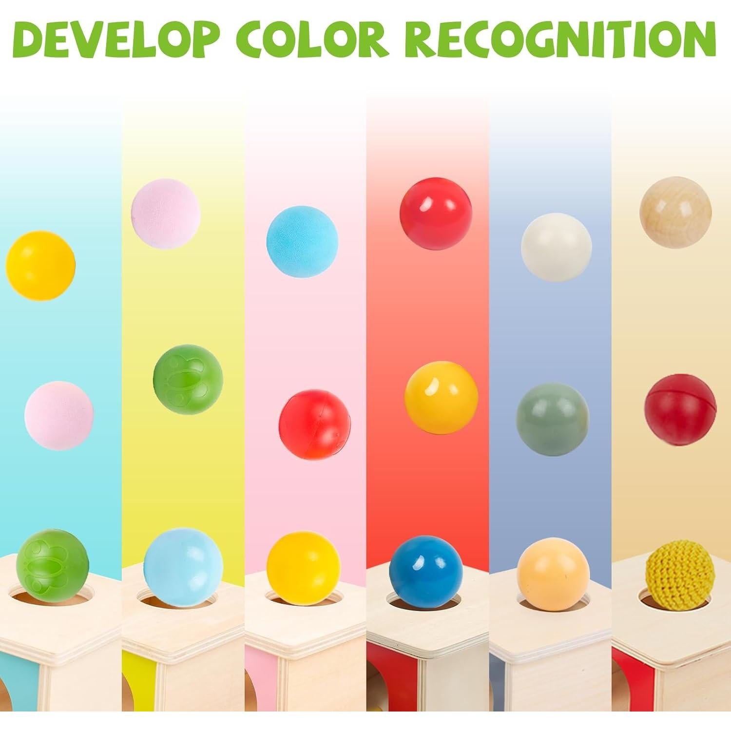 Caja de Permanencia Montessori Adena con 3 Pelotas 24x14x11 cm