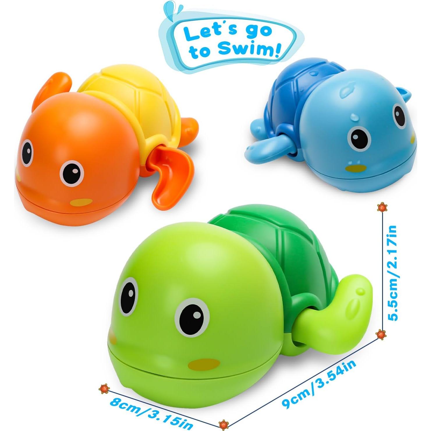 Juguetes de Baño Tohibee Tortuga Nadadora 3 Piezas