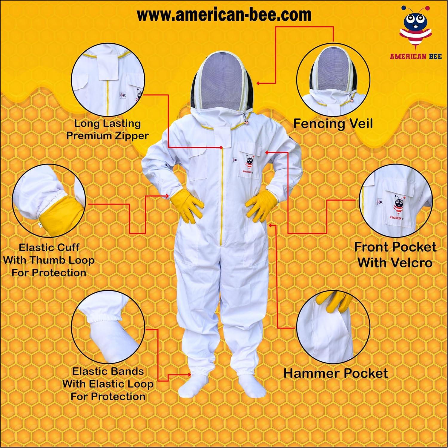 Traje de Apicultura American Bee Algodón Mediano A Prueba Picaduras