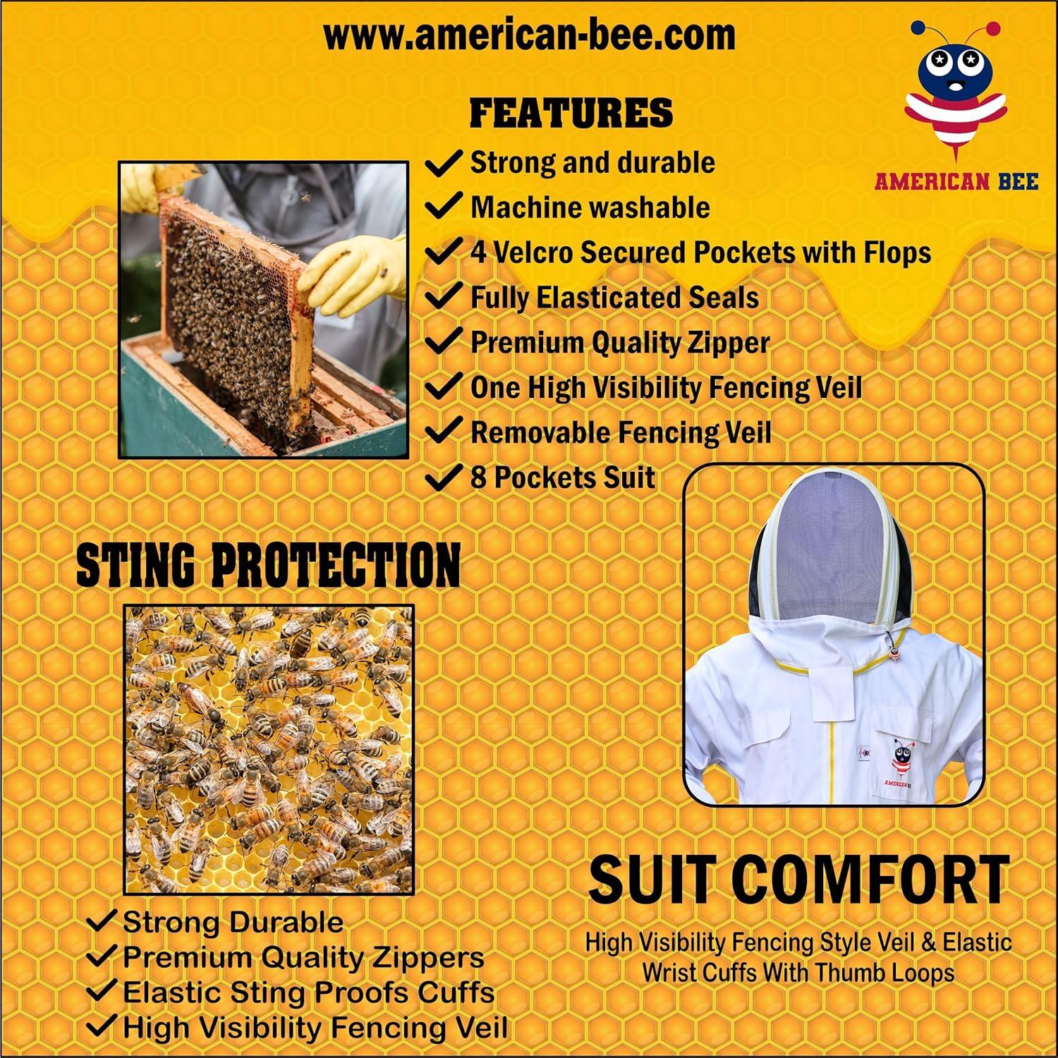 Traje de Apicultura American Bee Algodón Mediano A Prueba Picaduras