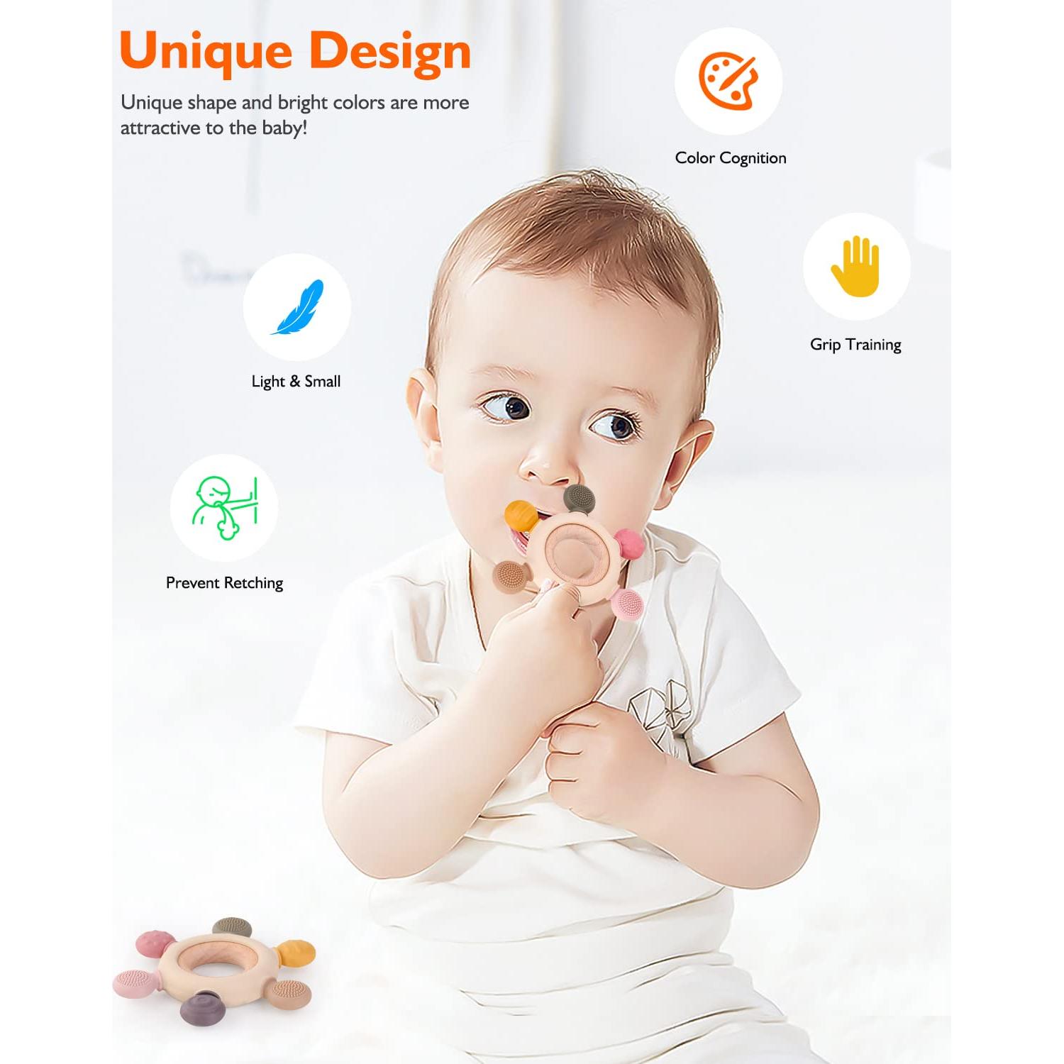 Akolik Mordedor de Silicona para Bebés Rosa 0-18 Meses