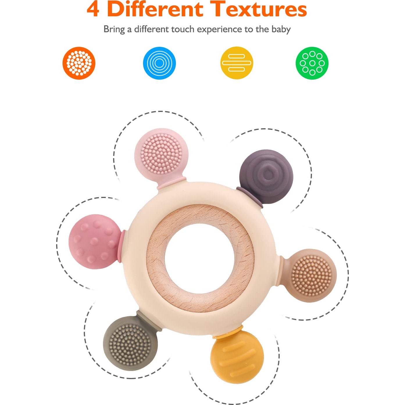 Akolik Mordedor de Silicona para Bebés Rosa 0-18 Meses