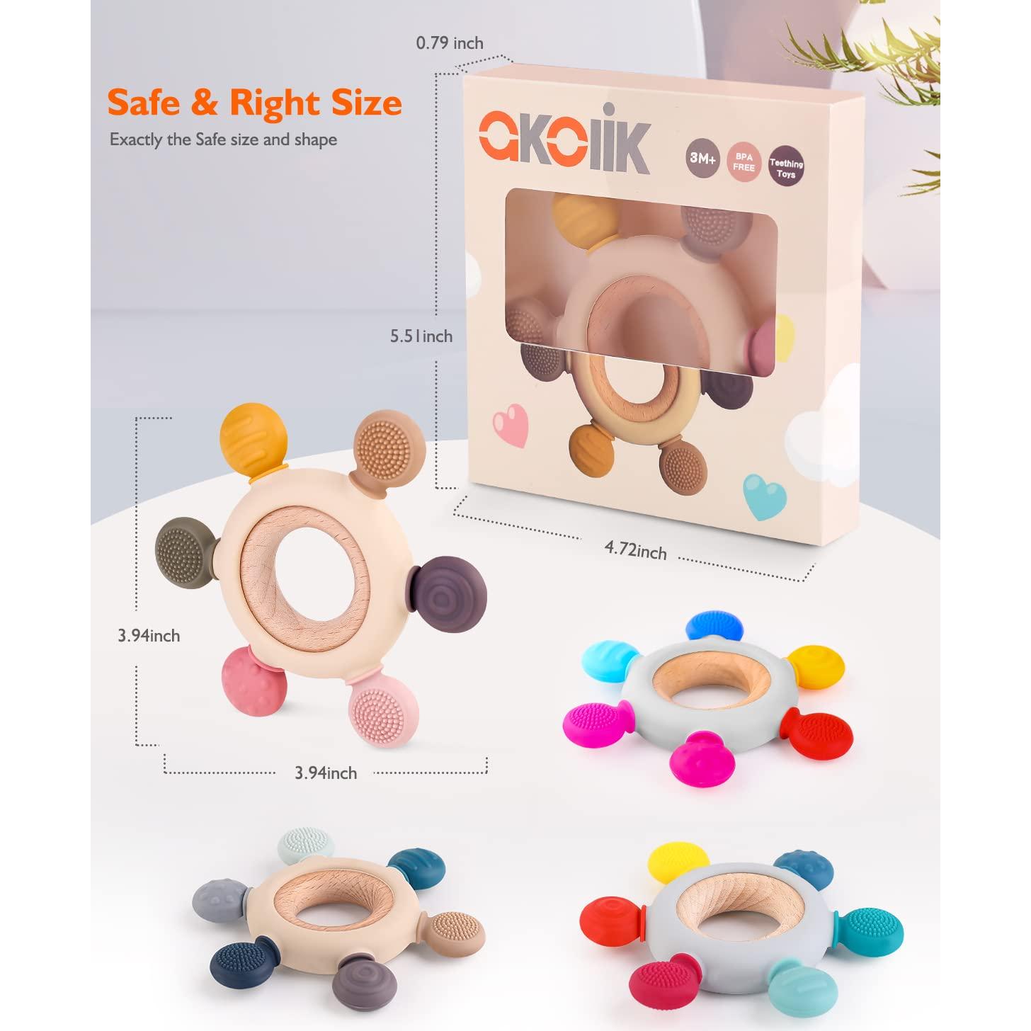 Akolik Mordedor de Silicona para Bebés Rosa 0-18 Meses