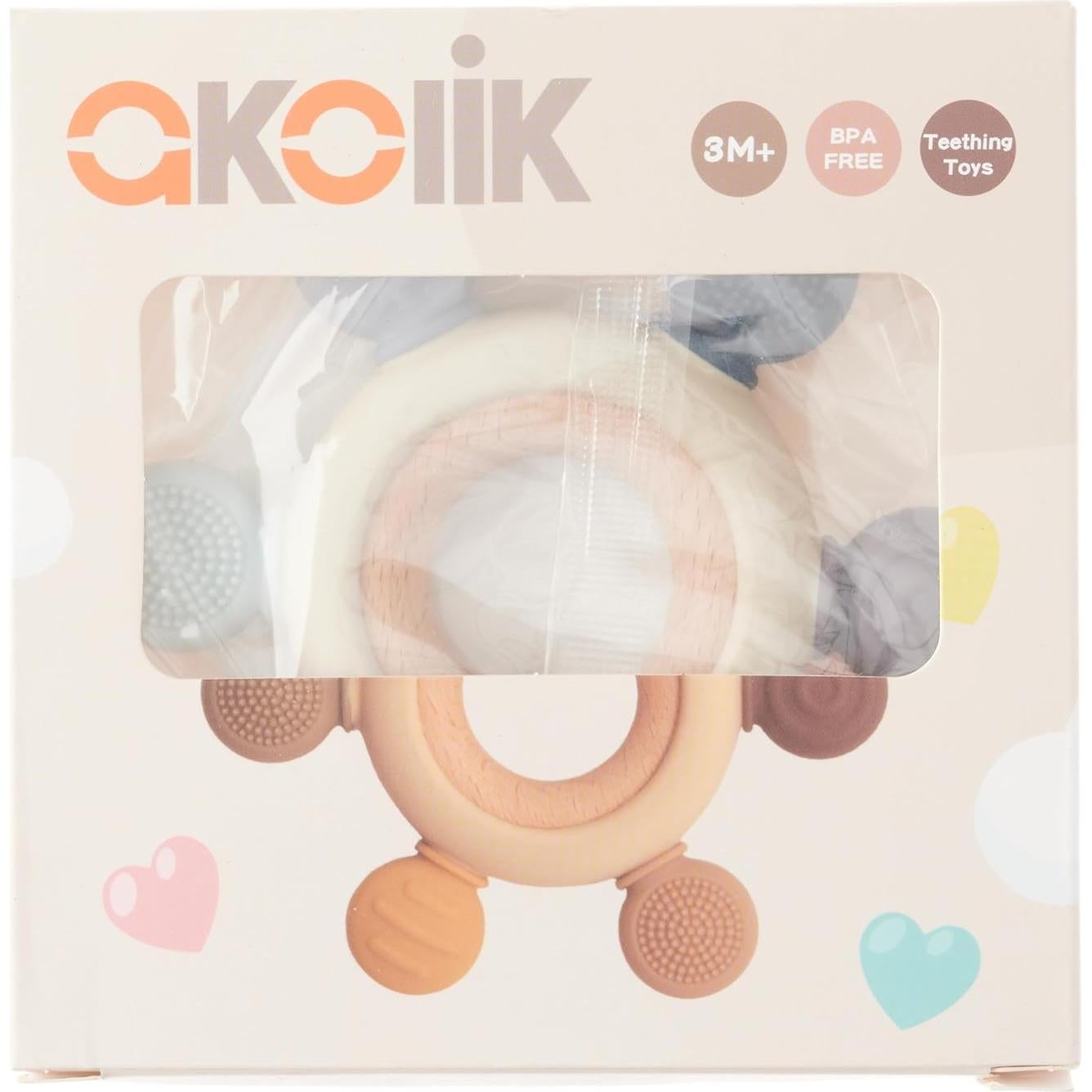 Akolik Mordedor de Silicona para Bebés Rosa 0-18 Meses