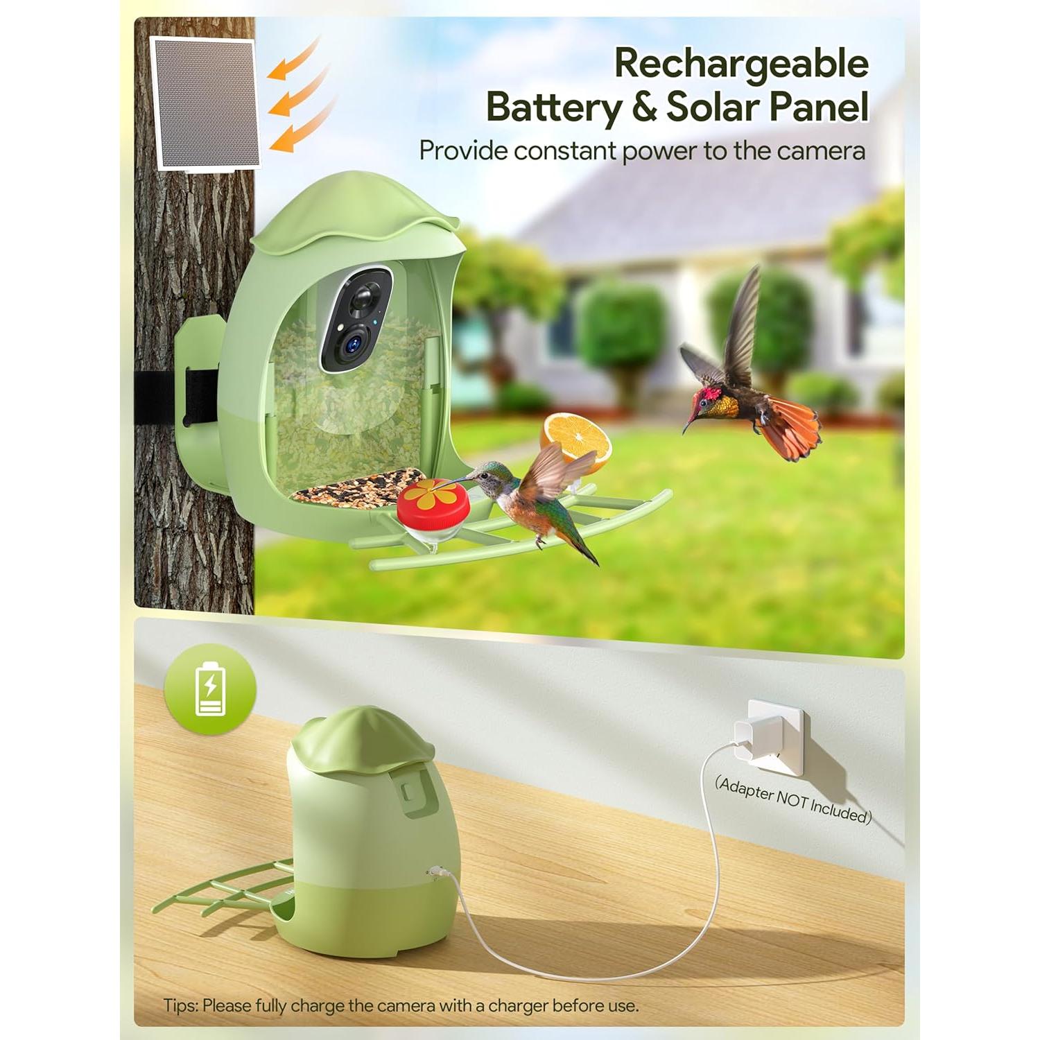 Comedero Inteligente Osoeri para Aves con Cámara AI 2K HD