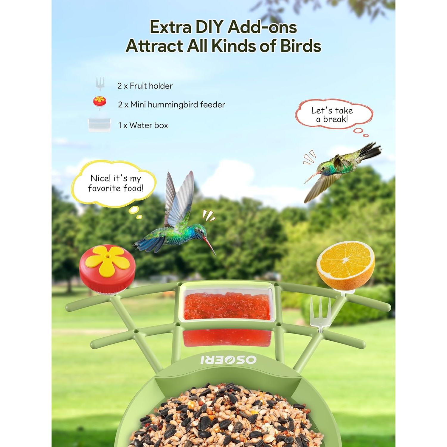 Comedero Inteligente Osoeri para Aves con Cámara AI 2K HD