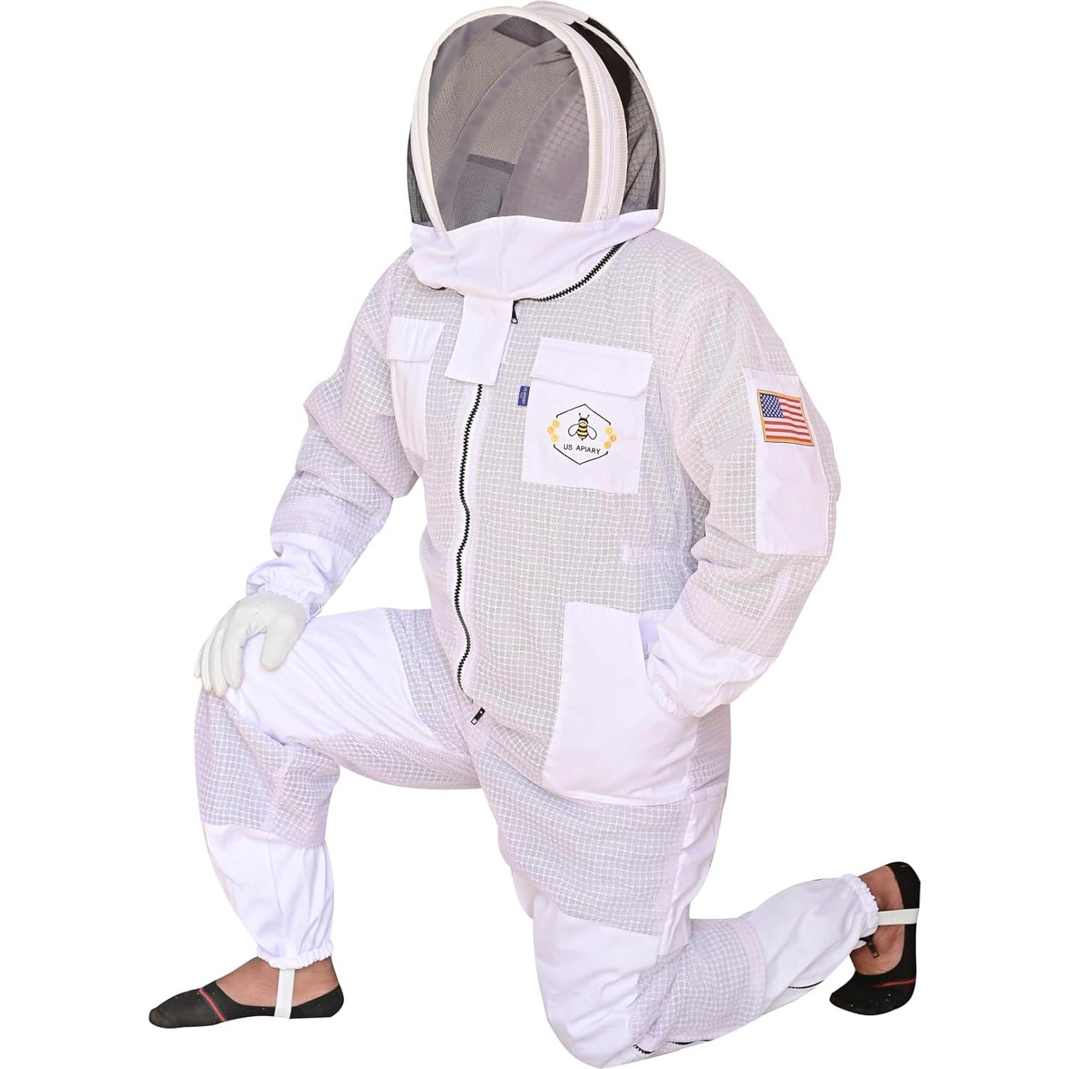 Traje de Apicultura US APIARY 3 Capas con Velo y Guantes