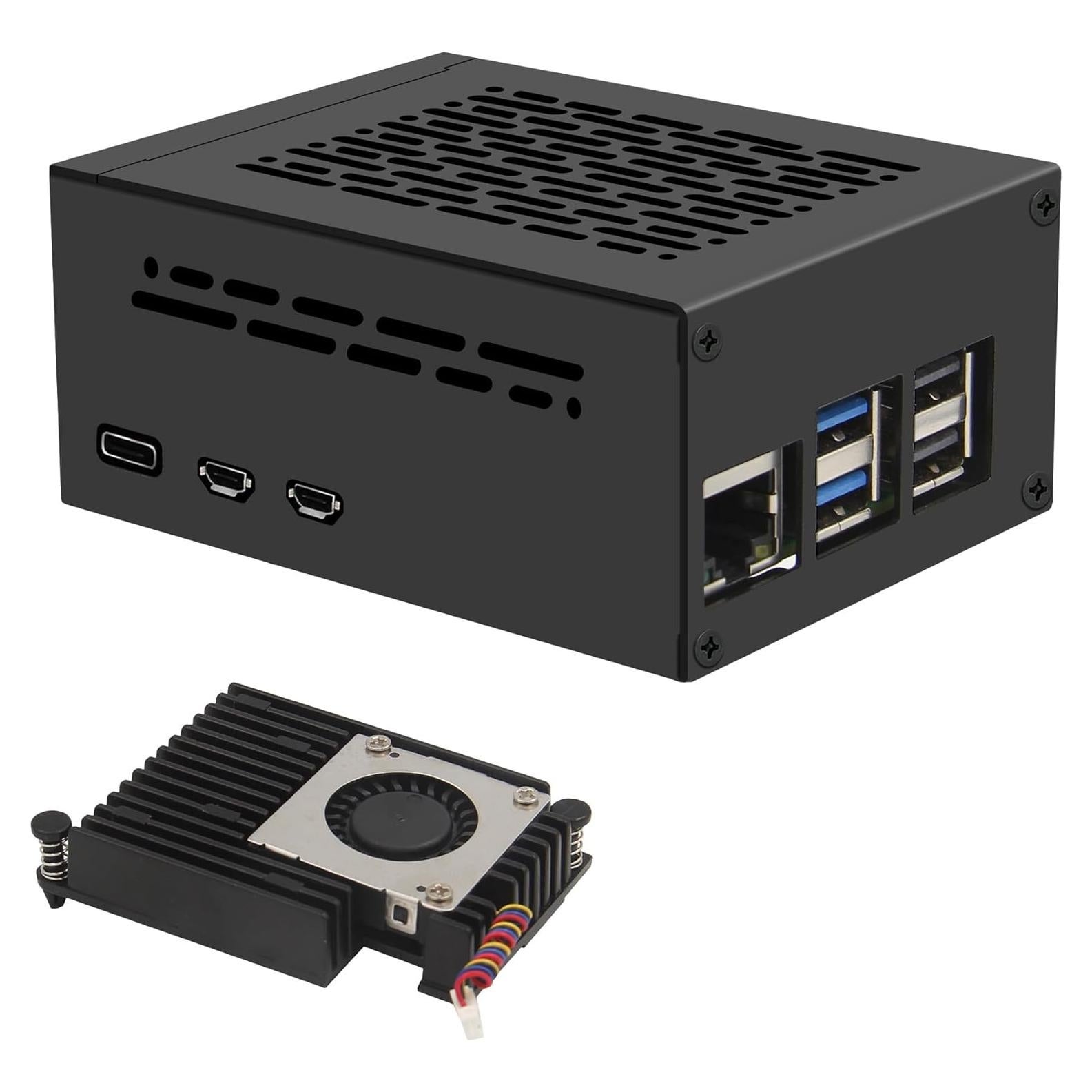 Caja de Metal Geekworm P579-V2 con Enfriador H505 para Raspberry Pi 5