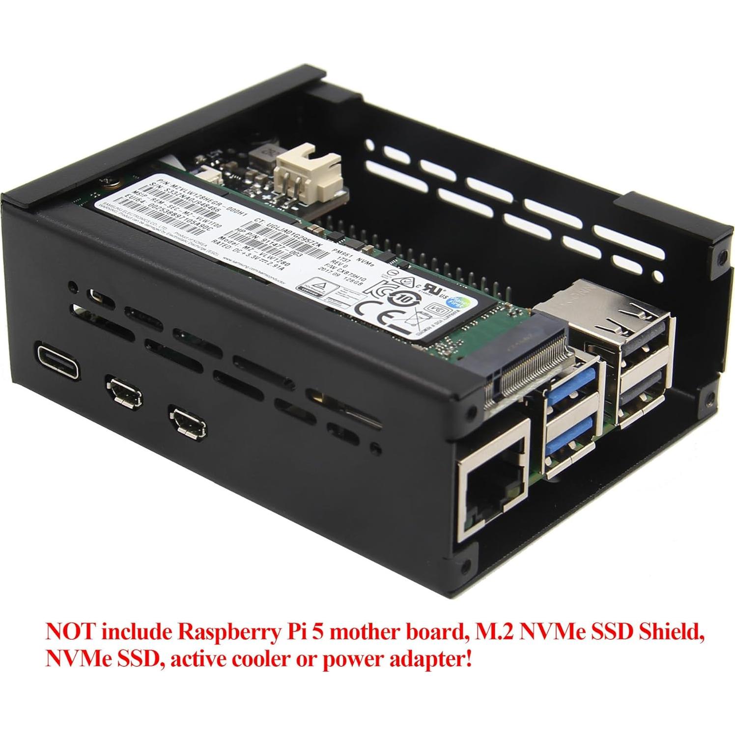 Caja de Metal Geekworm P579-V2 con Enfriador H505 para Raspberry Pi 5