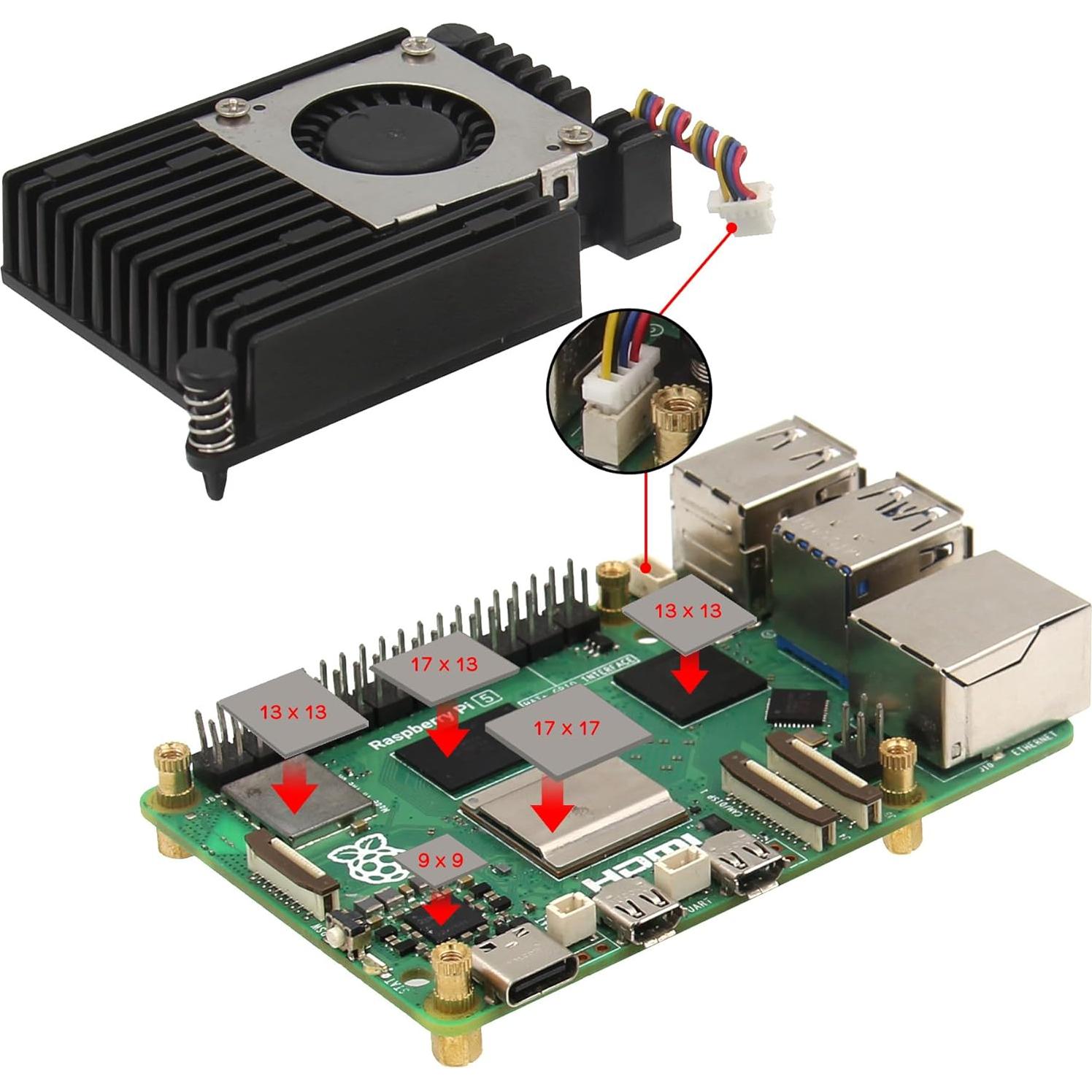 Caja de Metal Geekworm P579-V2 con Enfriador H505 para Raspberry Pi 5