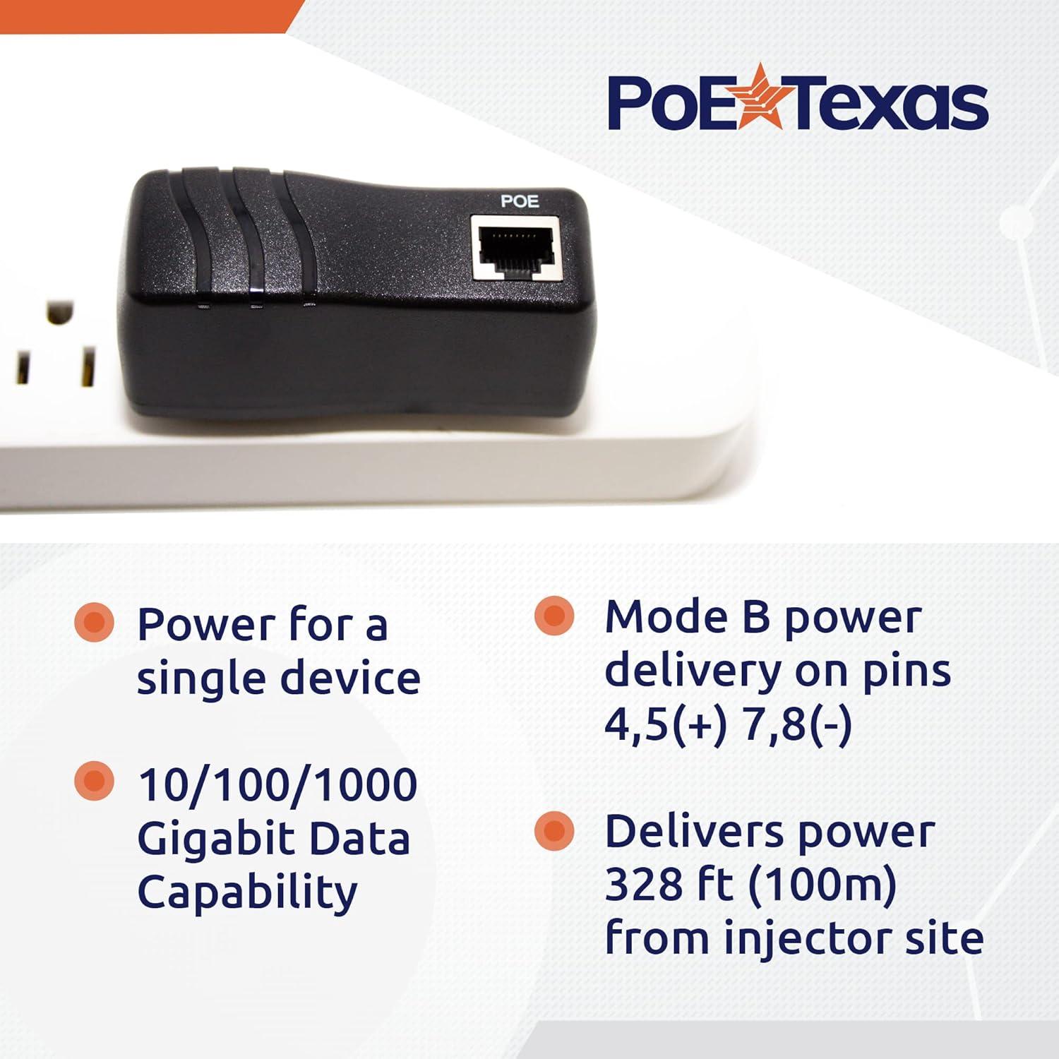 Inyector PoE Pasivo PoE Texas para Raspberry Pi 3 B+ y 4