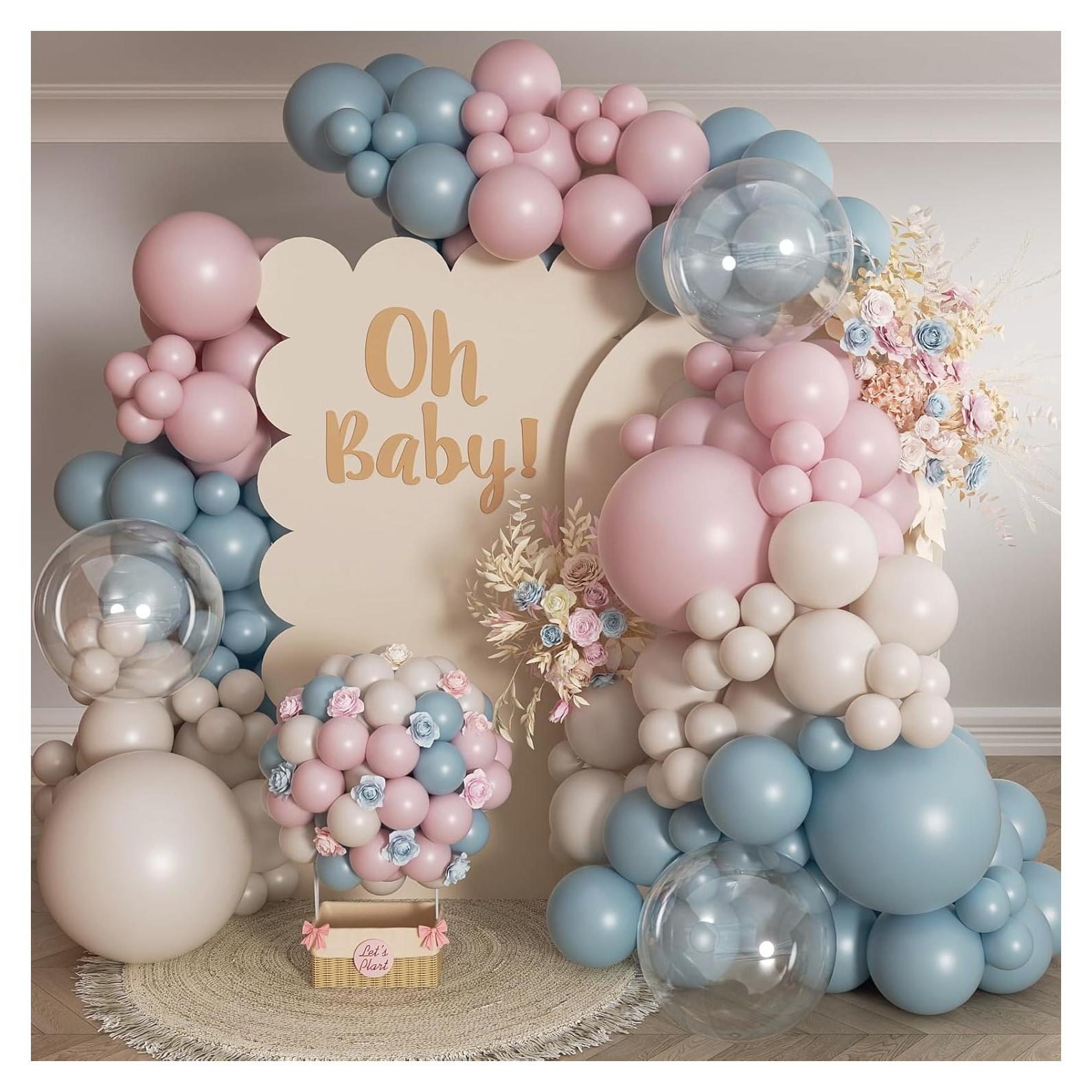 Kit de Arco de Globos LULUMIKA 139 Pcs Rosa y Azul