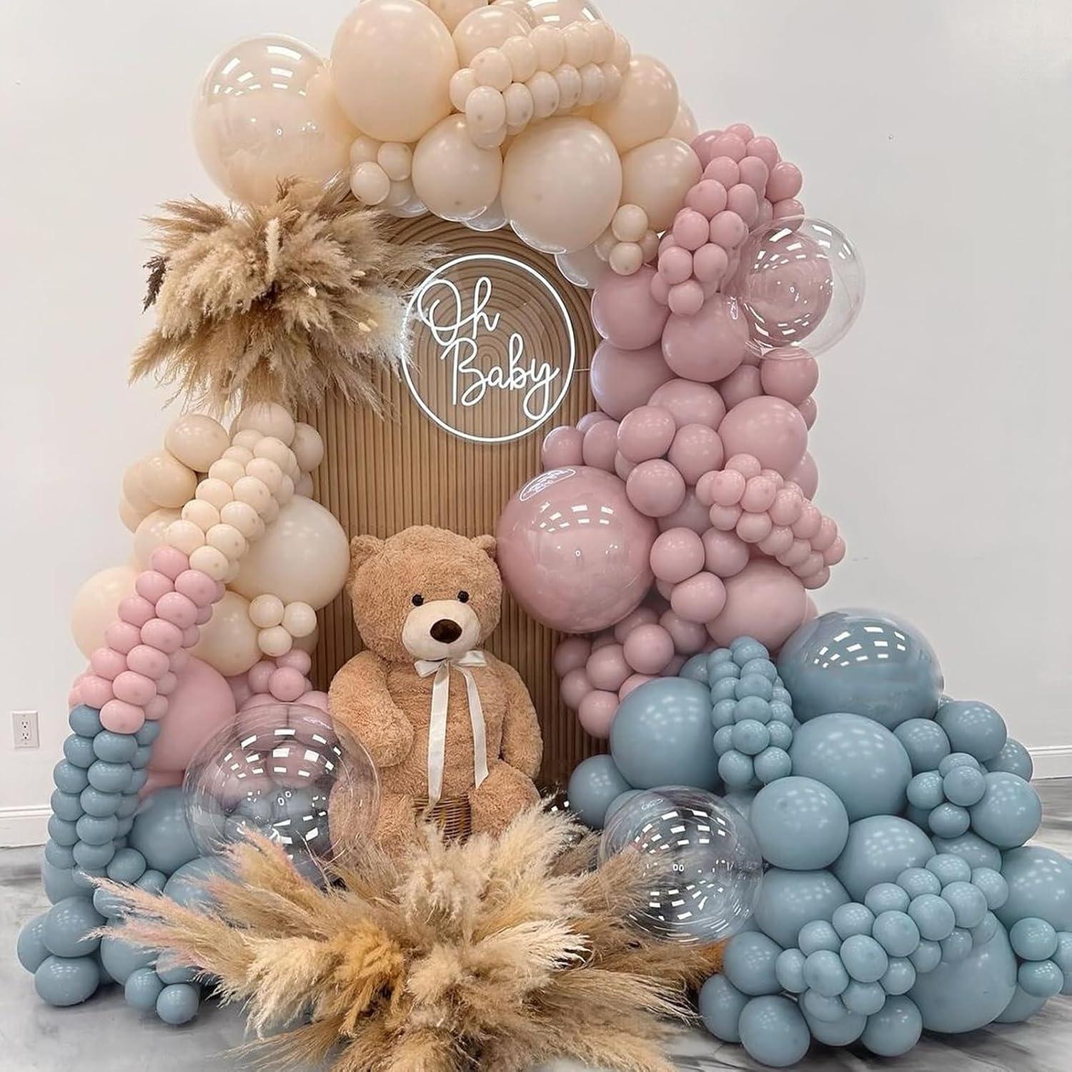 Kit de Arco de Globos LULUMIKA 139 Pcs Rosa y Azul