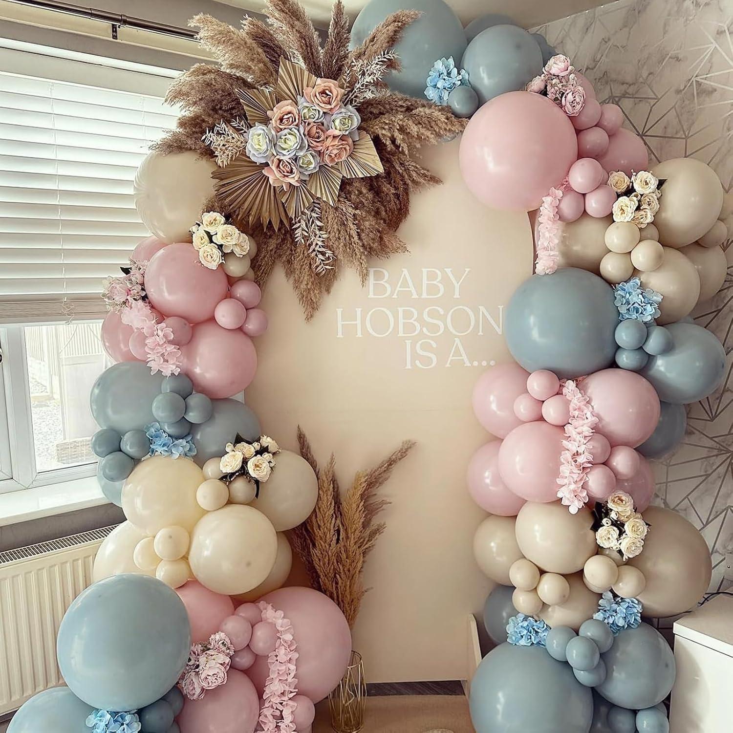 Kit de Arco de Globos LULUMIKA 139 Pcs Rosa y Azul