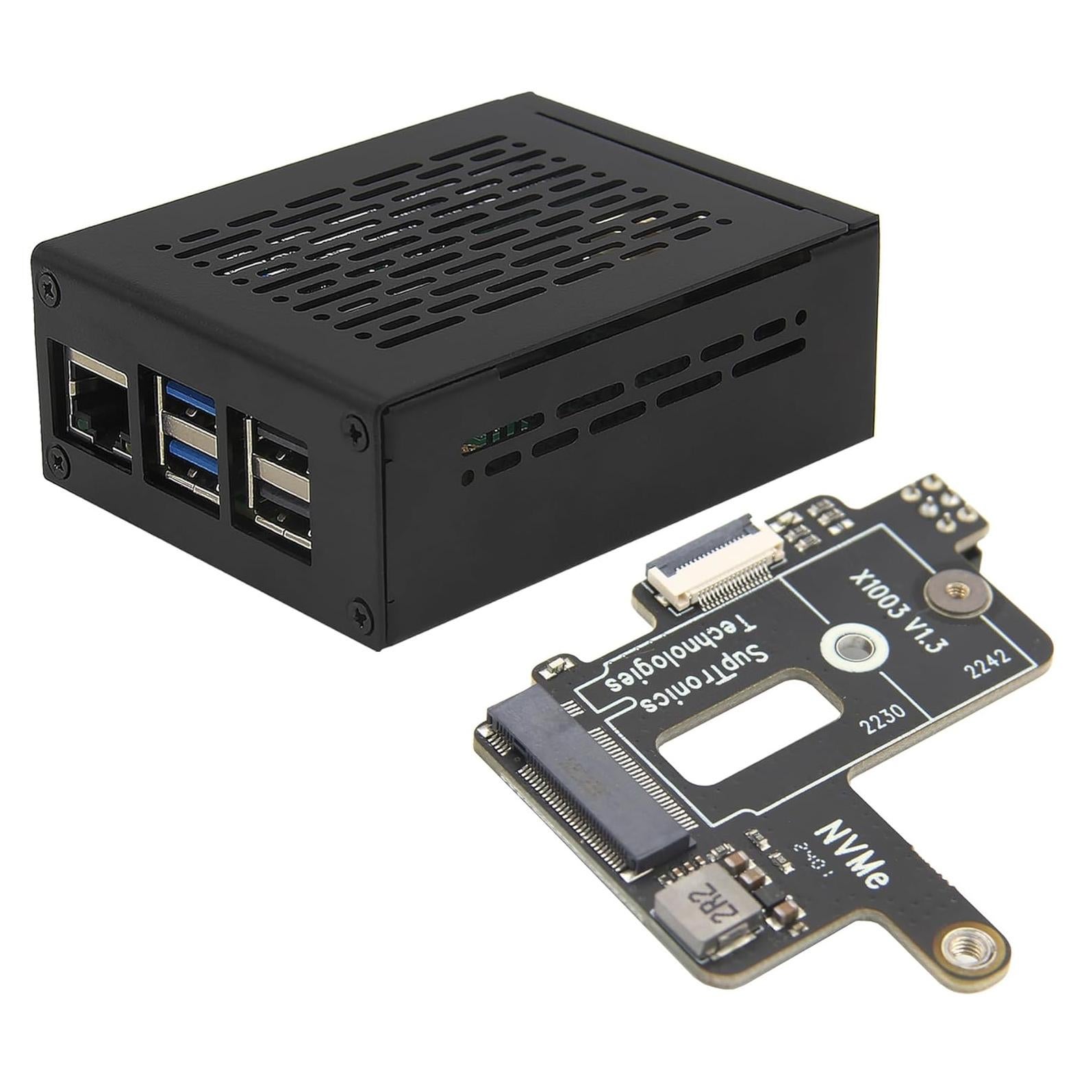 Placa PCIe M.2 NVMe Geekworm X1003 + Caja Metal para Raspberry Pi 5
