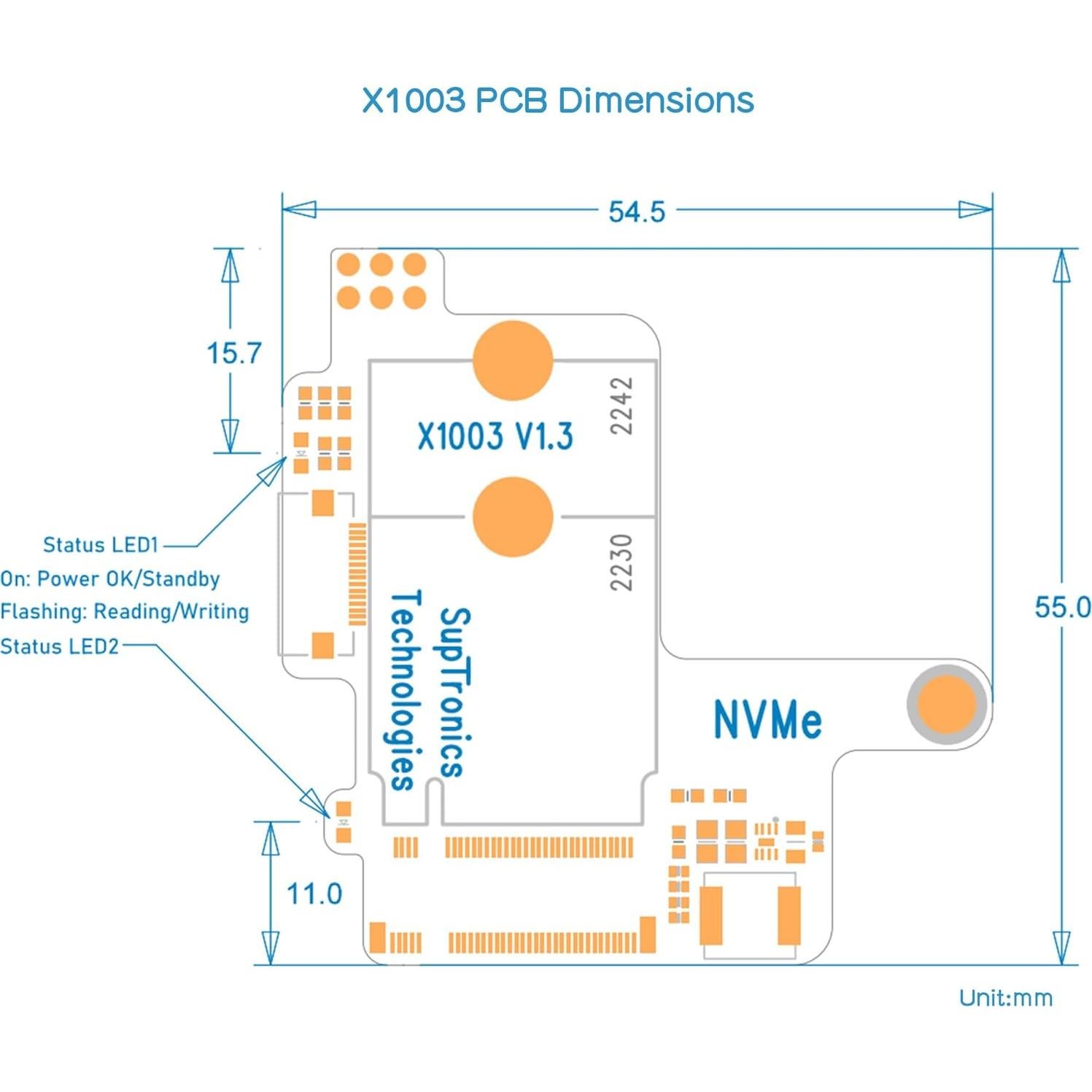 Placa PCIe M.2 NVMe Geekworm X1003 + Caja Metal para Raspberry Pi 5