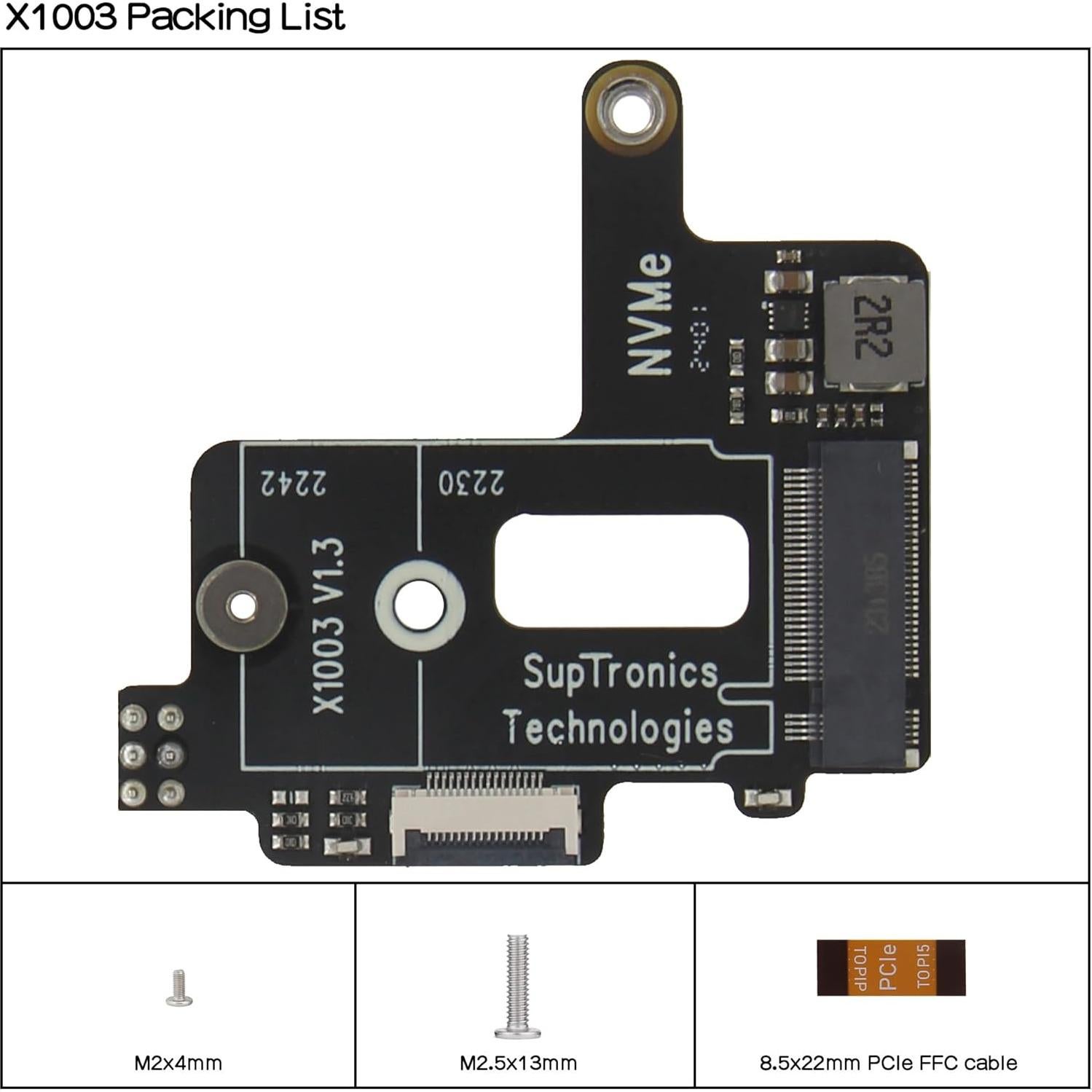 Placa PCIe M.2 NVMe Geekworm X1003 + Caja Metal para Raspberry Pi 5