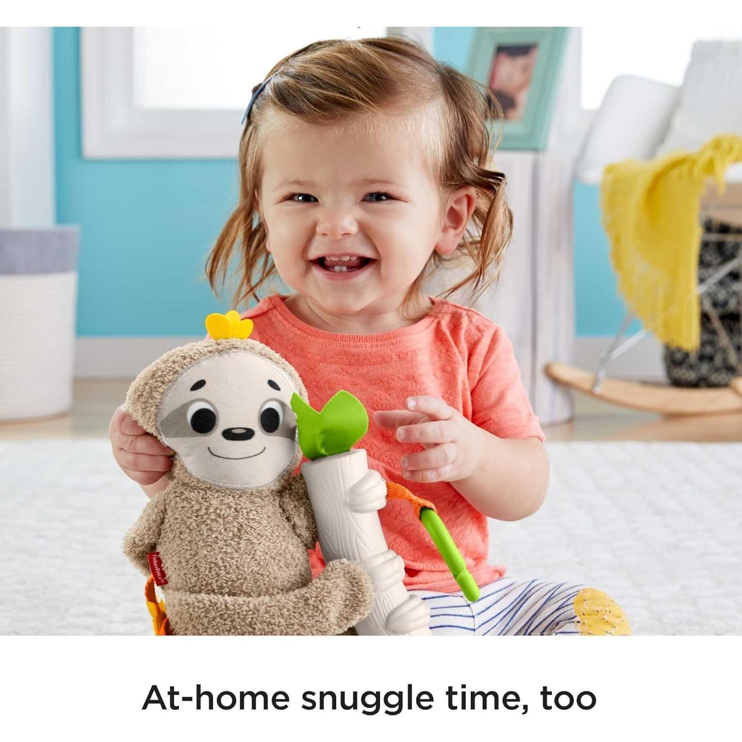 Baby Toy Slow Much Fun Stroller Sloth, Travel Activity with Motion & Sensory Details for Newborns Ages 0+ Months