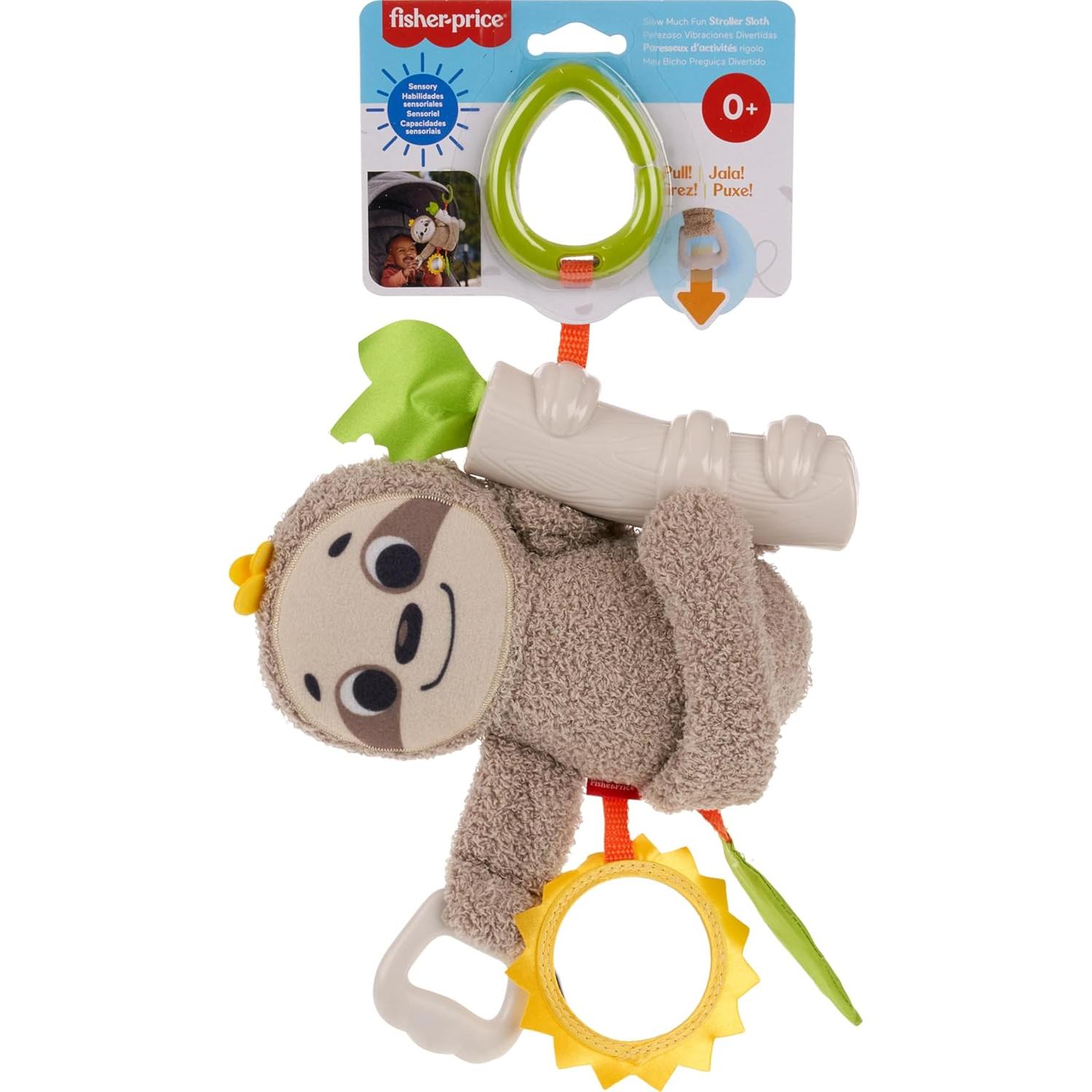 Baby Toy Slow Much Fun Stroller Sloth, Travel Activity with Motion & Sensory Details for Newborns Ages 0+ Months