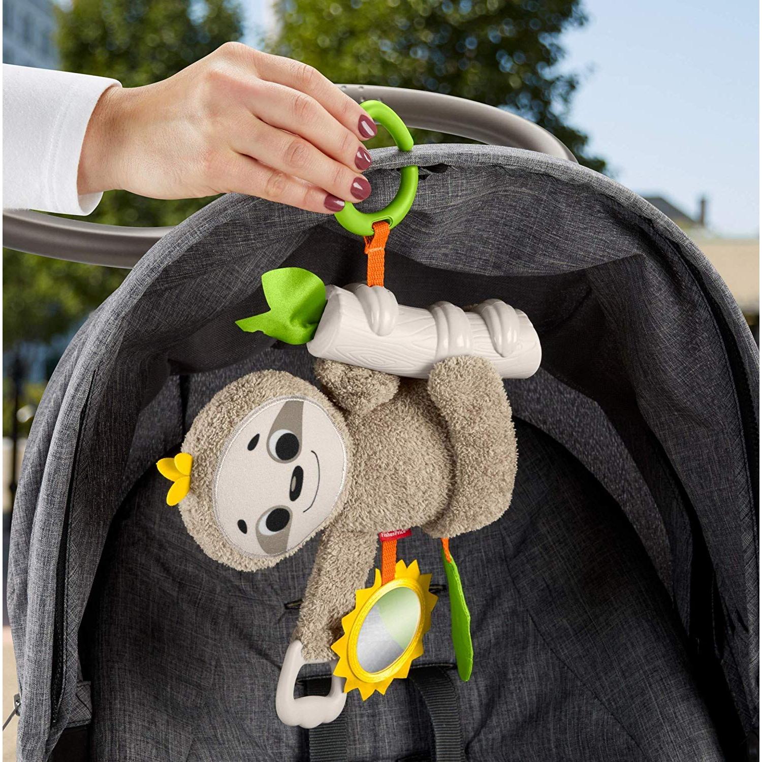 Baby Toy Slow Much Fun Stroller Sloth, Travel Activity with Motion & Sensory Details for Newborns Ages 0+ Months