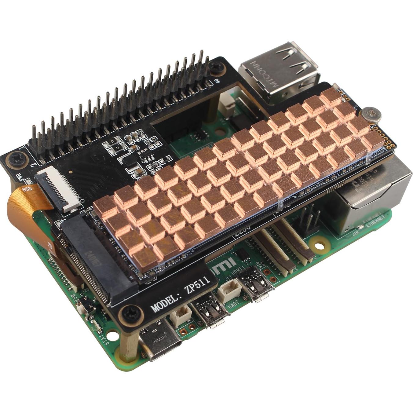 Disipador de Calor M.2 SSD ZDE 70x20x2.5mm Cobre Silicona