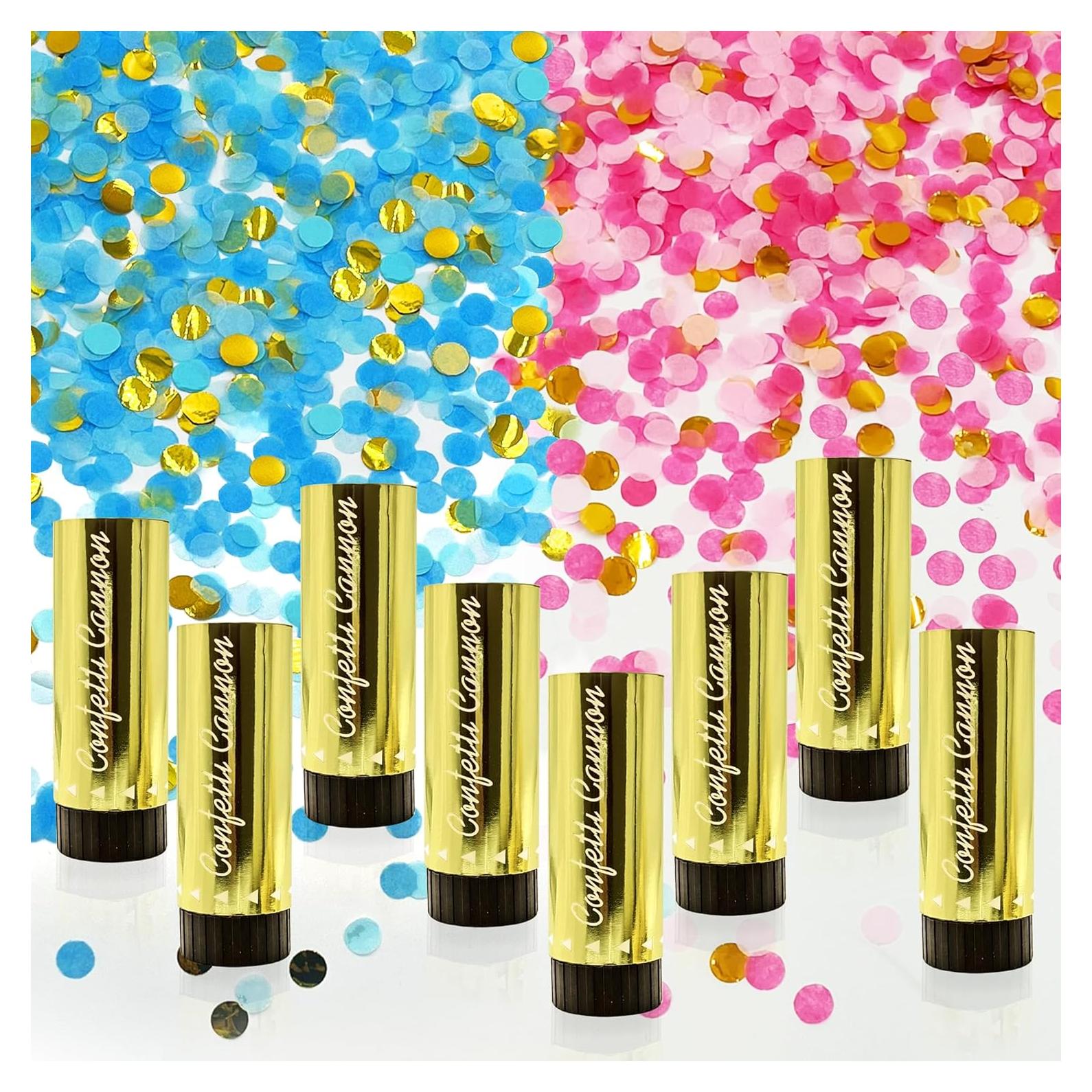 Confeti de Revelación de Género 8 PCS LEFUBABY Rosa y Azul