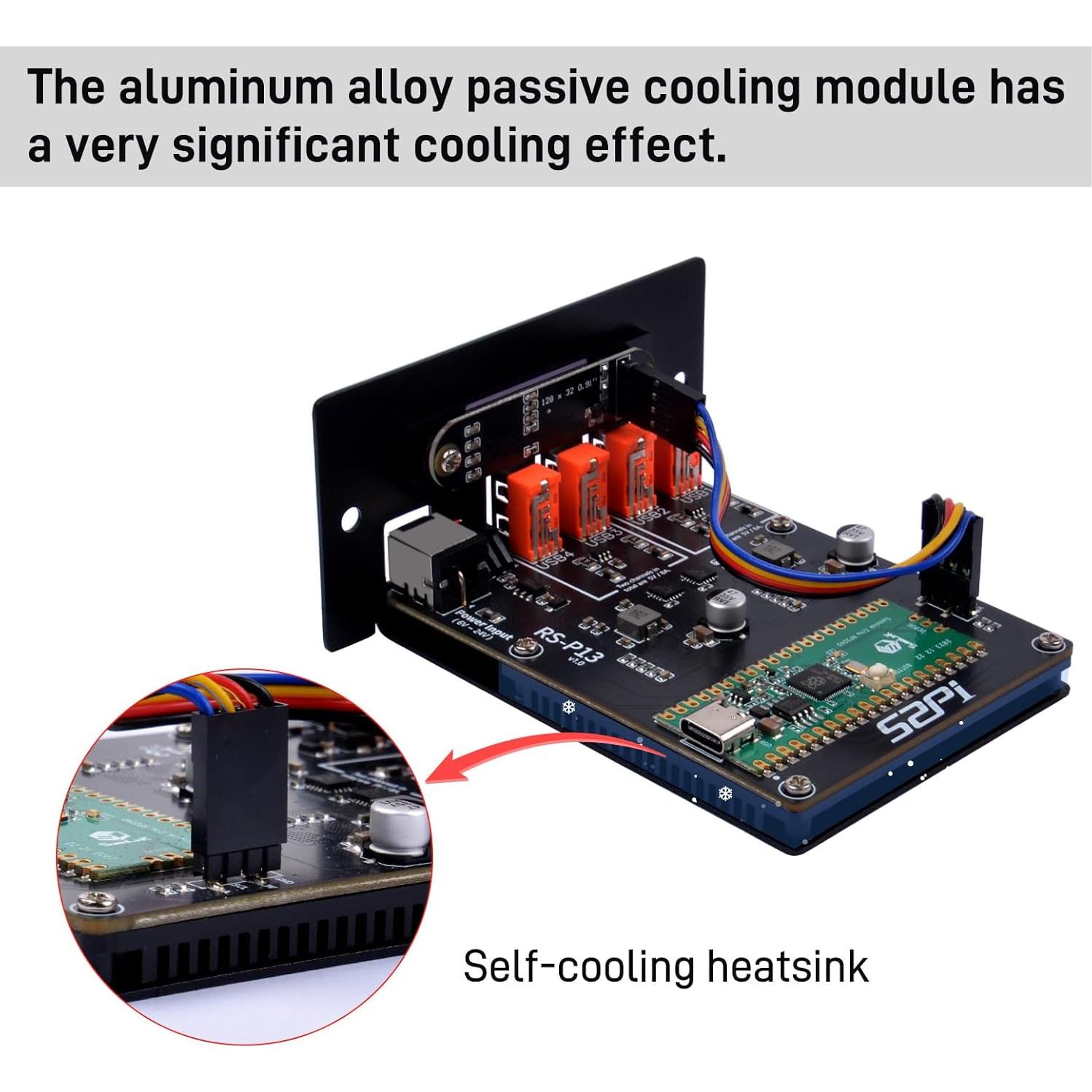 Módulo de Suministro de Energía GeeekPi 4 USB 5V 8A 1U Rack