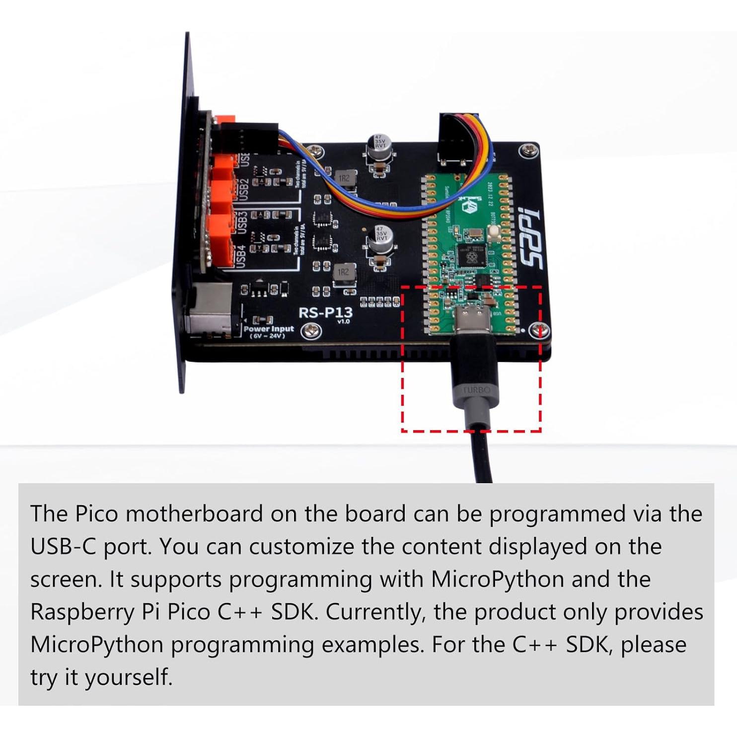 Módulo de Suministro de Energía GeeekPi 4 USB 5V 8A 1U Rack