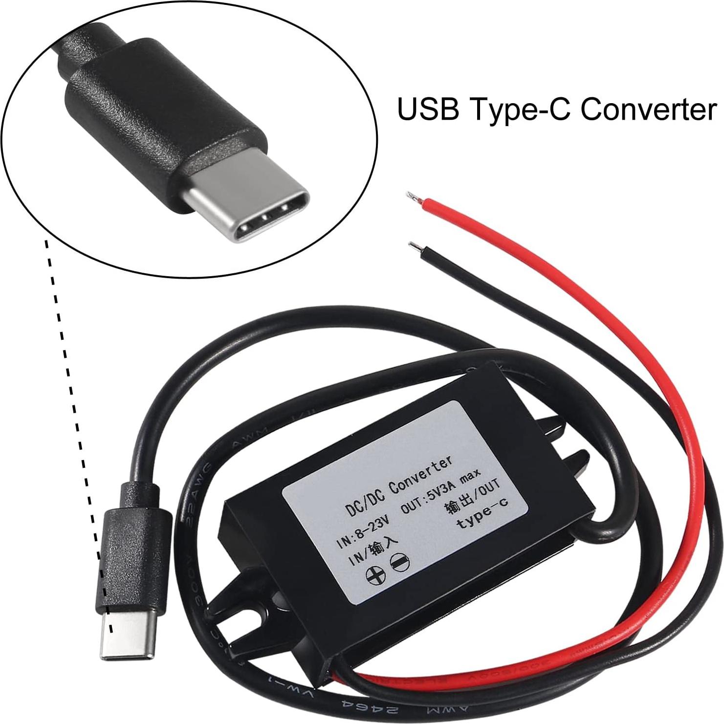 Convertidor Buck USB C 12V a 5V 3A 15W Coliao