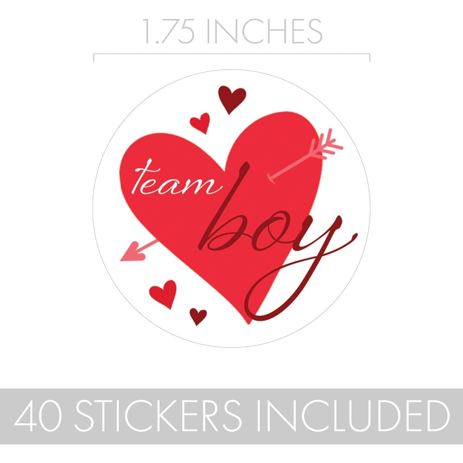 Stickers de Revelación de Género - 40 Corazones Rojos y Rosas