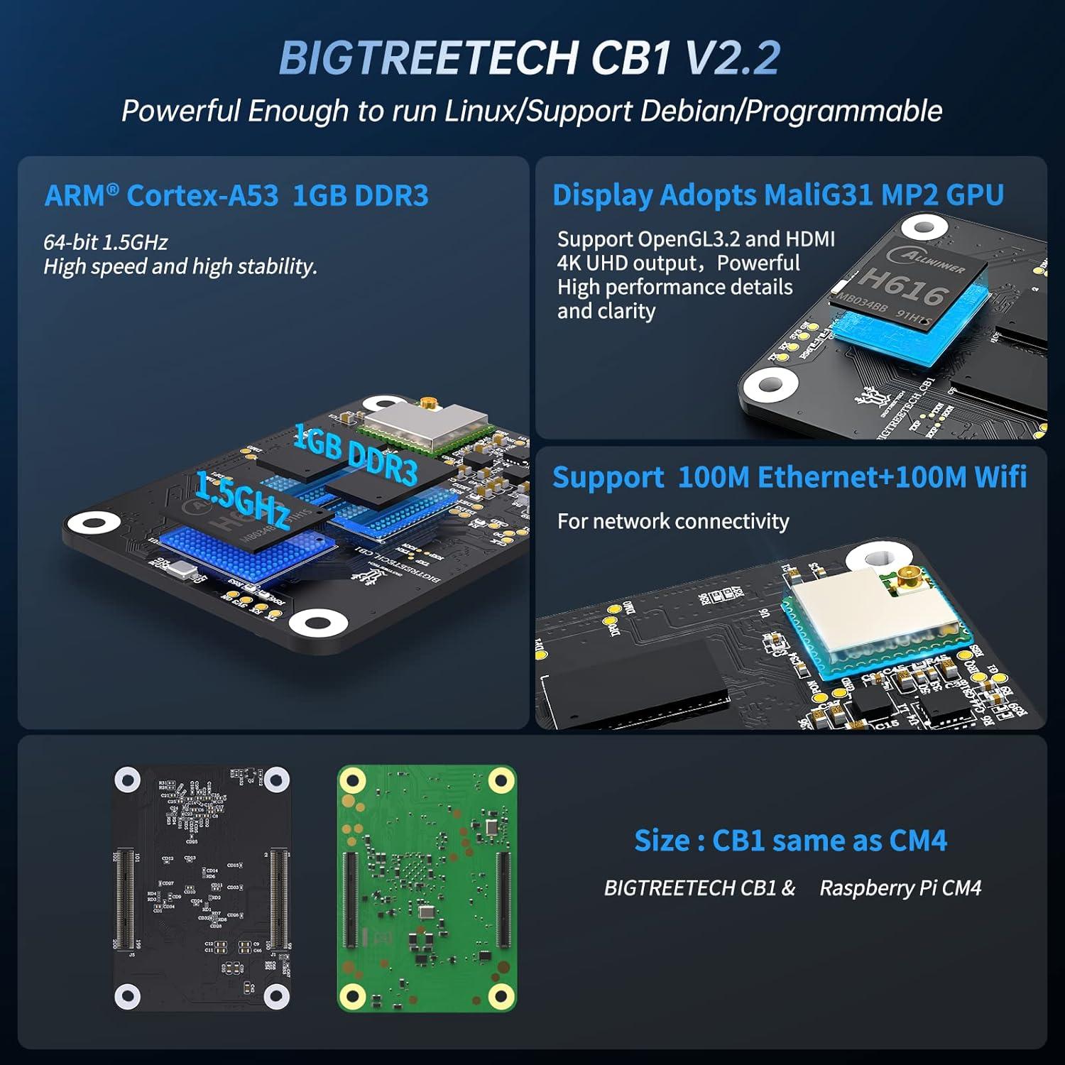 Placa Base BIGTREETECH Manta M5P+CB1 V2.2 1GB DDR3 Klipper