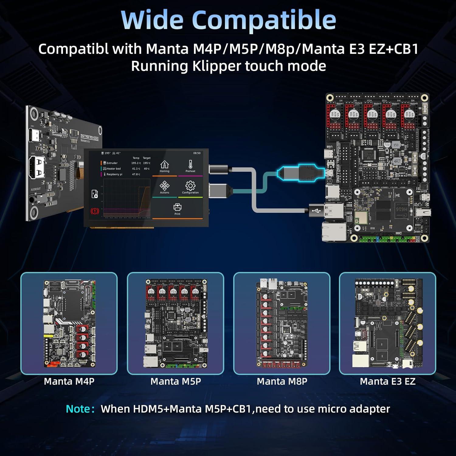 Placa Base BIGTREETECH Manta M5P+CB1 V2.2 1GB DDR3 Klipper