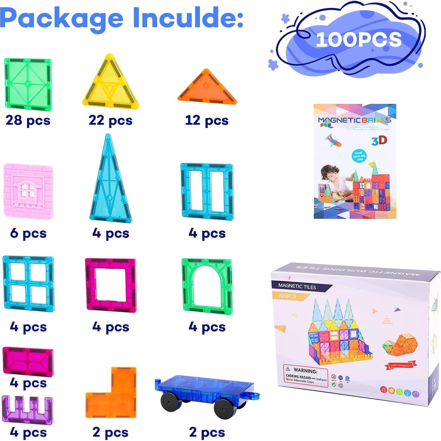 Azulejos Magnéticos Anbalulu 100 Piezas Juguete Educativo