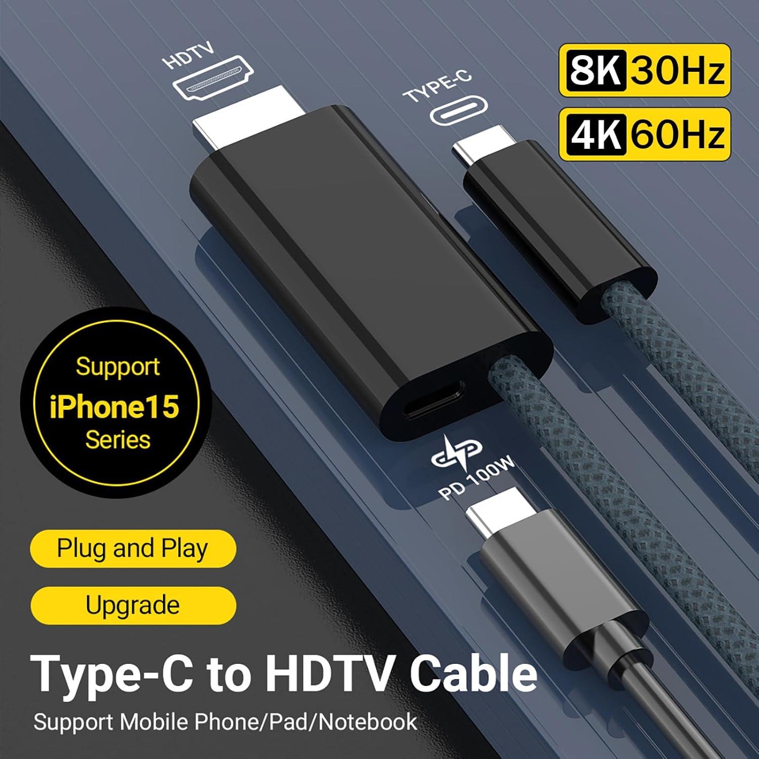 Cable HDMI USB-C 8K/4K Tek Styz 100W para Raspberry Pi 4