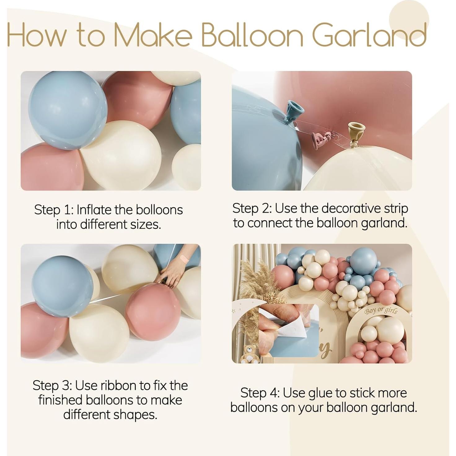 Kit de Arco de Globos Revelación de Género 130pcs Boho