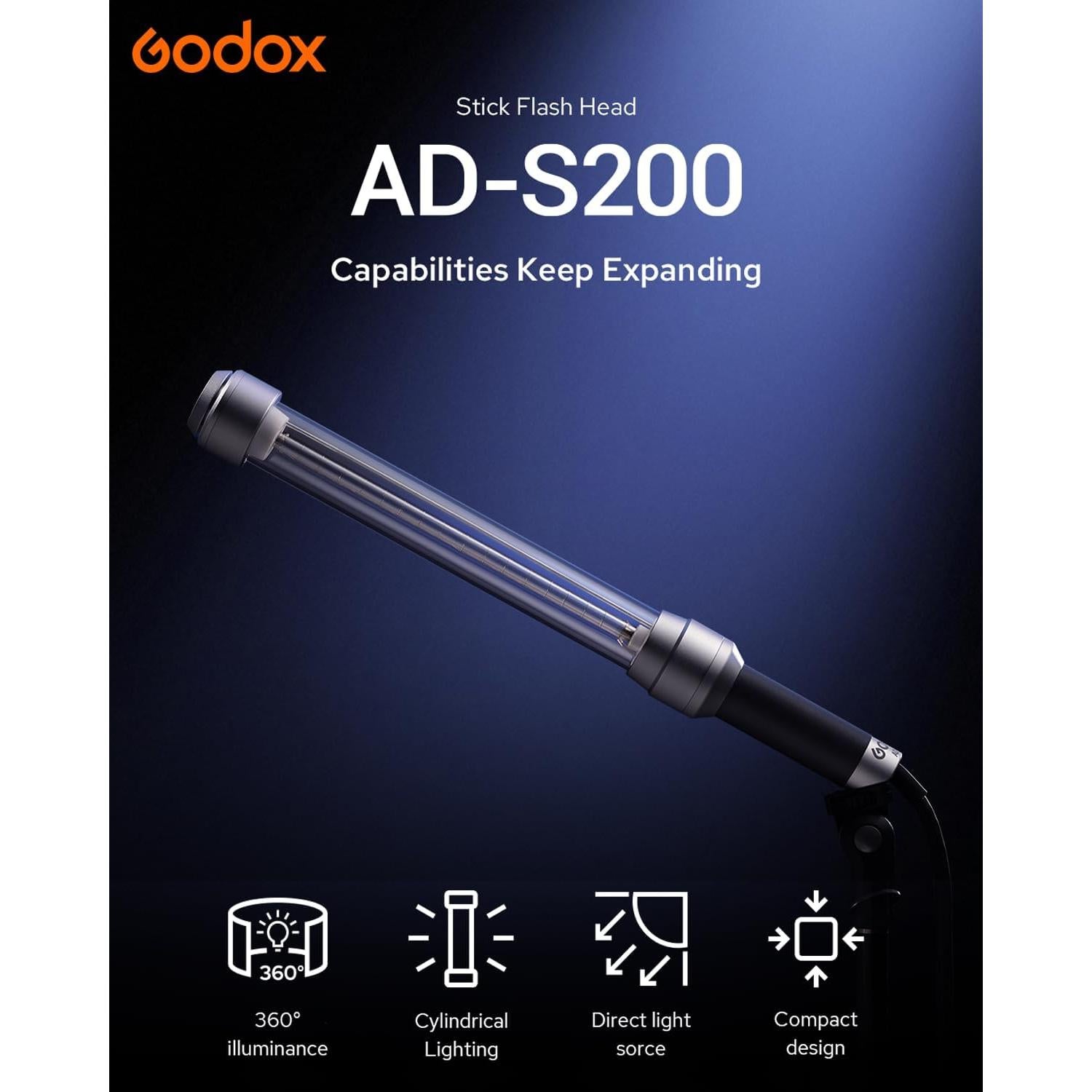 Godox AD-S200 Stick Flash 200W 5800K para AD200/AD200Pro