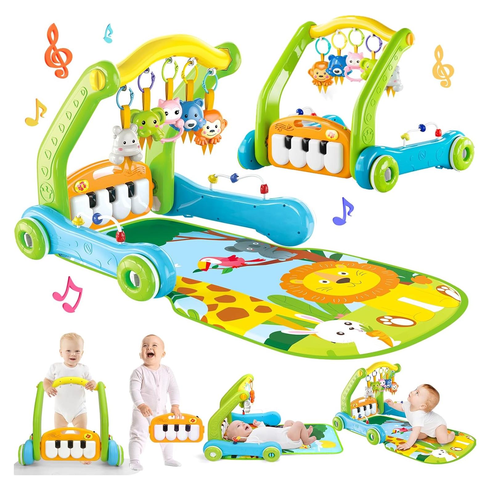 Alfombra de Juego 4 en 1 Toidgy Verde con Andador y Piano