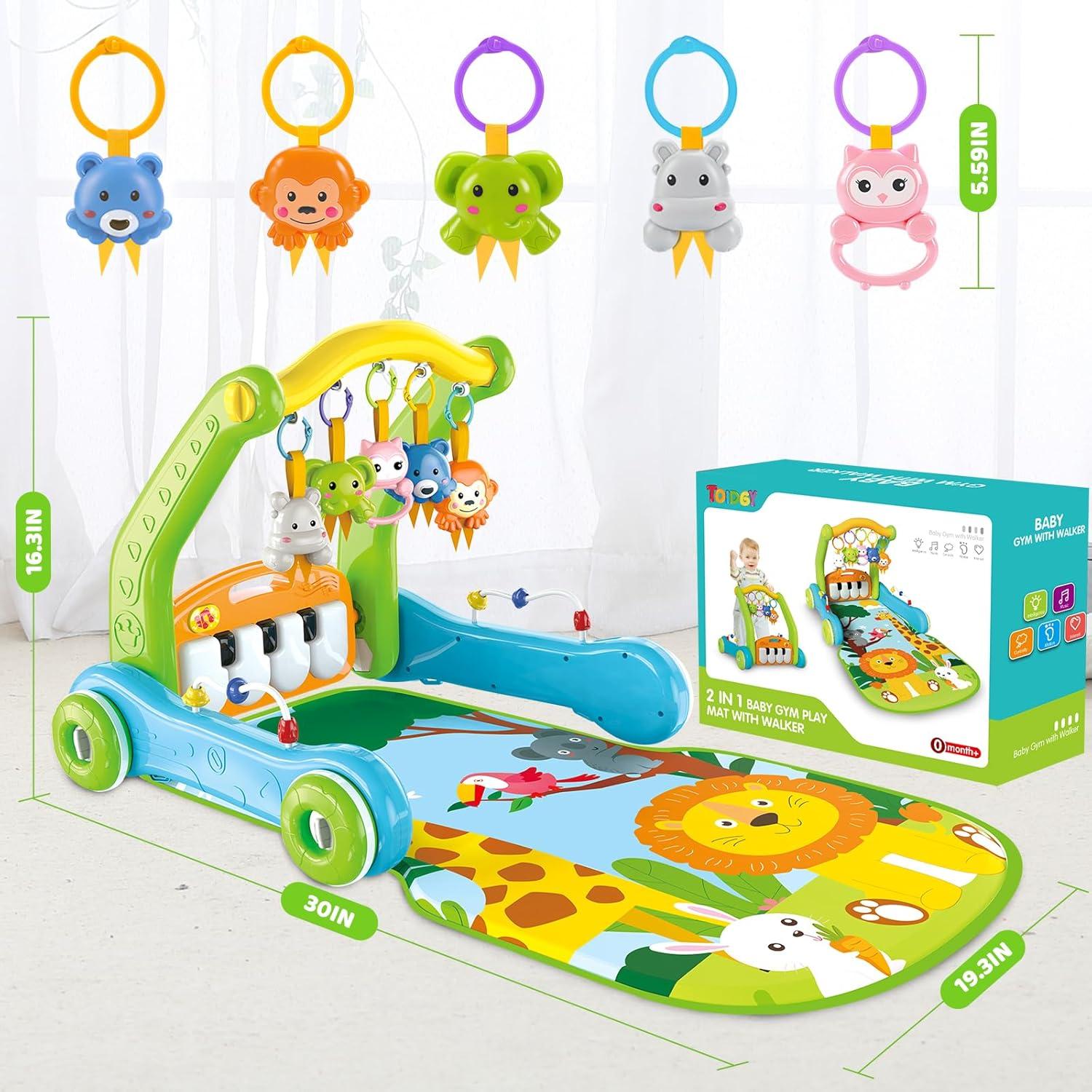 Alfombra de Juego 4 en 1 Toidgy Verde con Andador y Piano