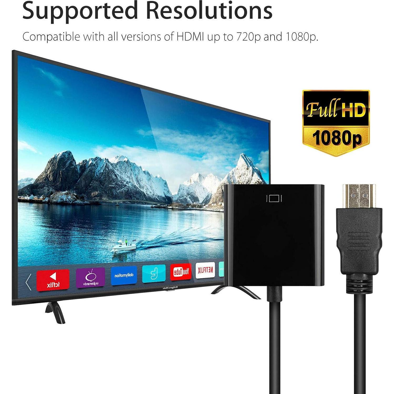 Adaptador HDMI a VGA Rojuna con Audio 3.5mm 25cm