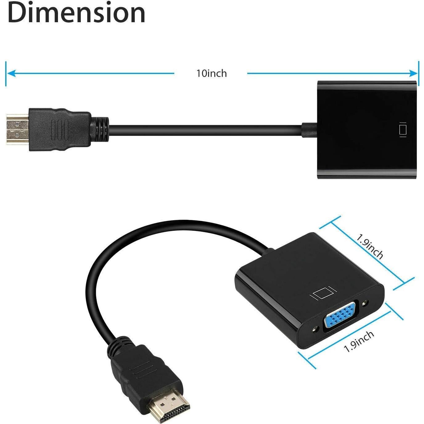 Adaptador HDMI a VGA Rojuna con Audio 3.5mm 25cm